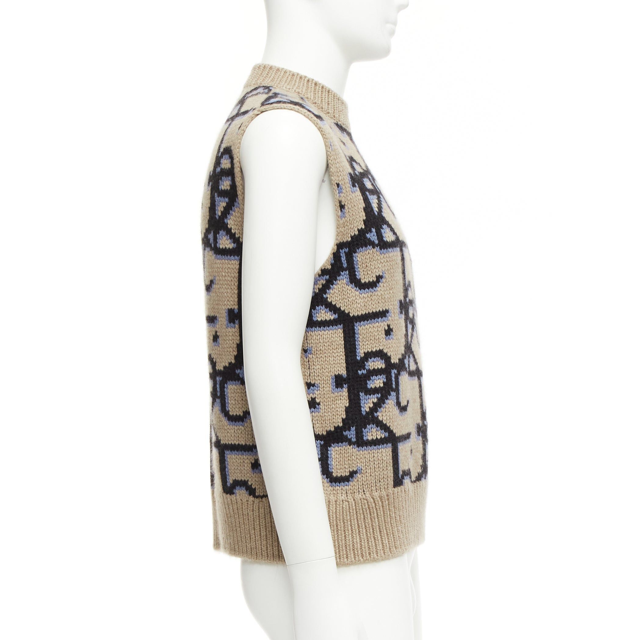 Dior DIOR 2022 Travis Scott Cactus Jack 100% cashmere monogram sweater vest XXS Size US XXS / EU 40 - 4 Thumbnail