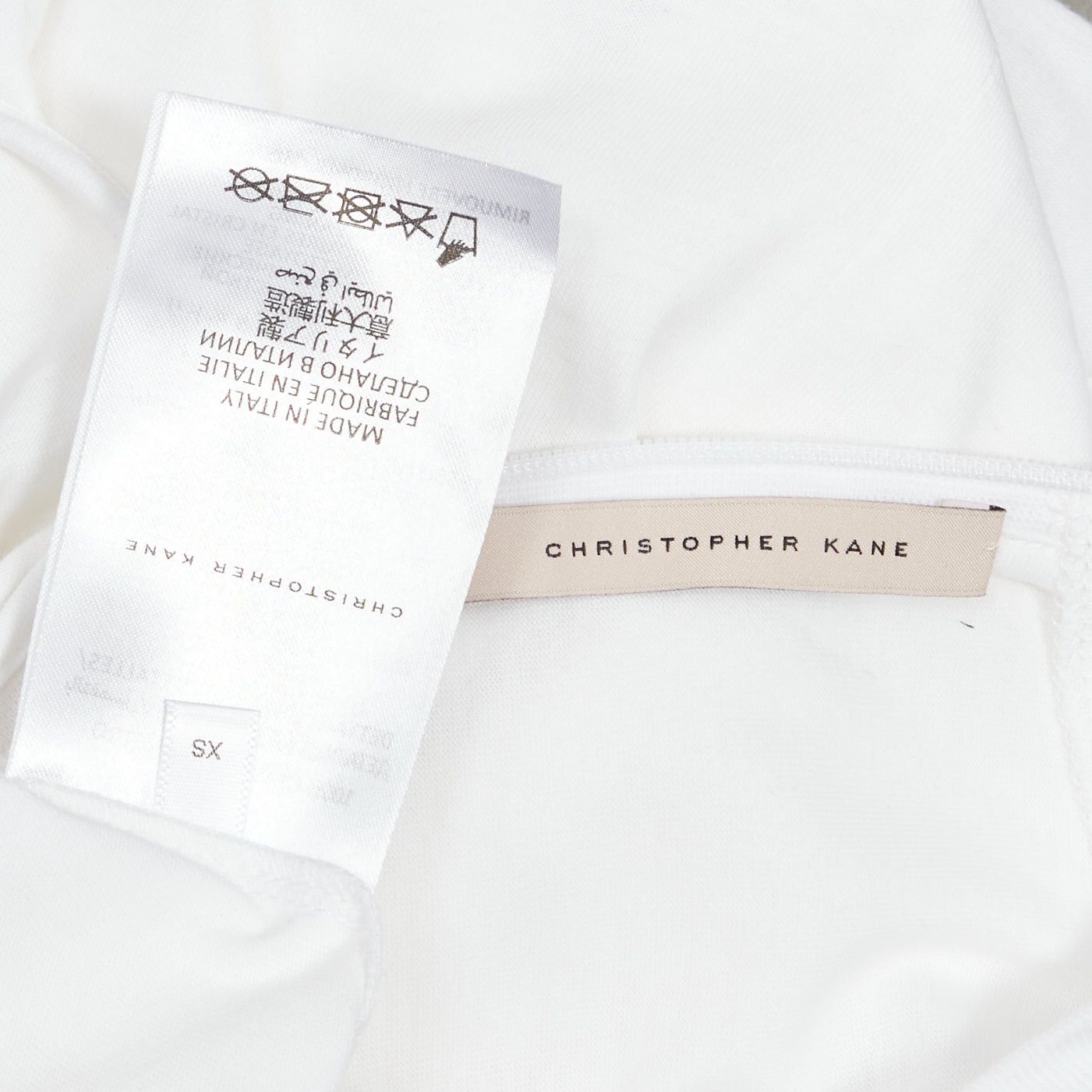 Christopher Kane CHRISTOPHER KANE crystal rhinestone dome stud necklace white cotton tshirt XS Size S / US 4 / IT 40 - 8 Thumbnail