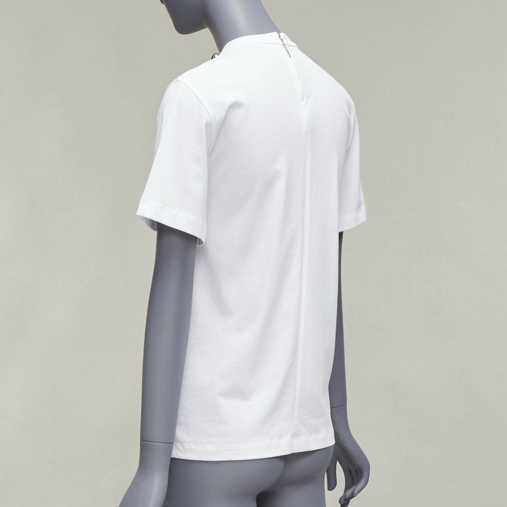 Christopher Kane CHRISTOPHER KANE crystal rhinestone dome stud necklace white cotton tshirt XS Size S / US 4 / IT 40 - 6 Thumbnail