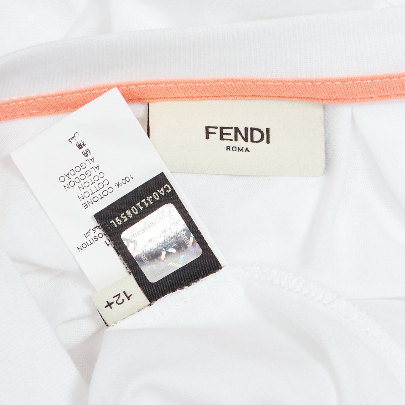 Fendi FENDI KIDS Angry Monster Butterfly applique white cap sleeve long tshirt 12Y XS Size XS / US 0-2 / IT 36-38 - 9 Thumbnail