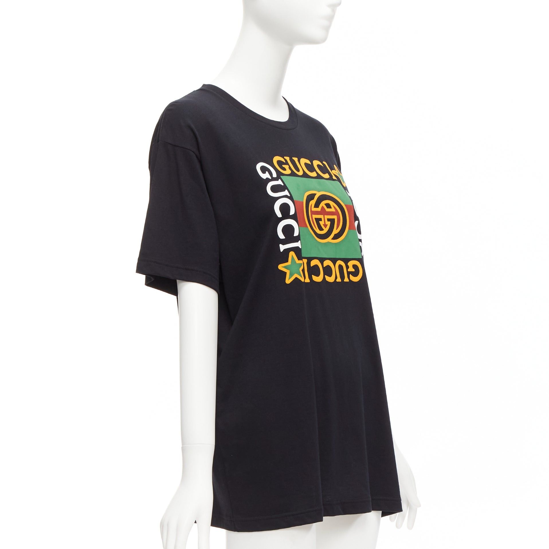 Gucci GUCCI black Vintage GG box logo cotton long relaxed tshirt XXS Size XS / US 0-2 / IT 36-38 - 3 Thumbnail