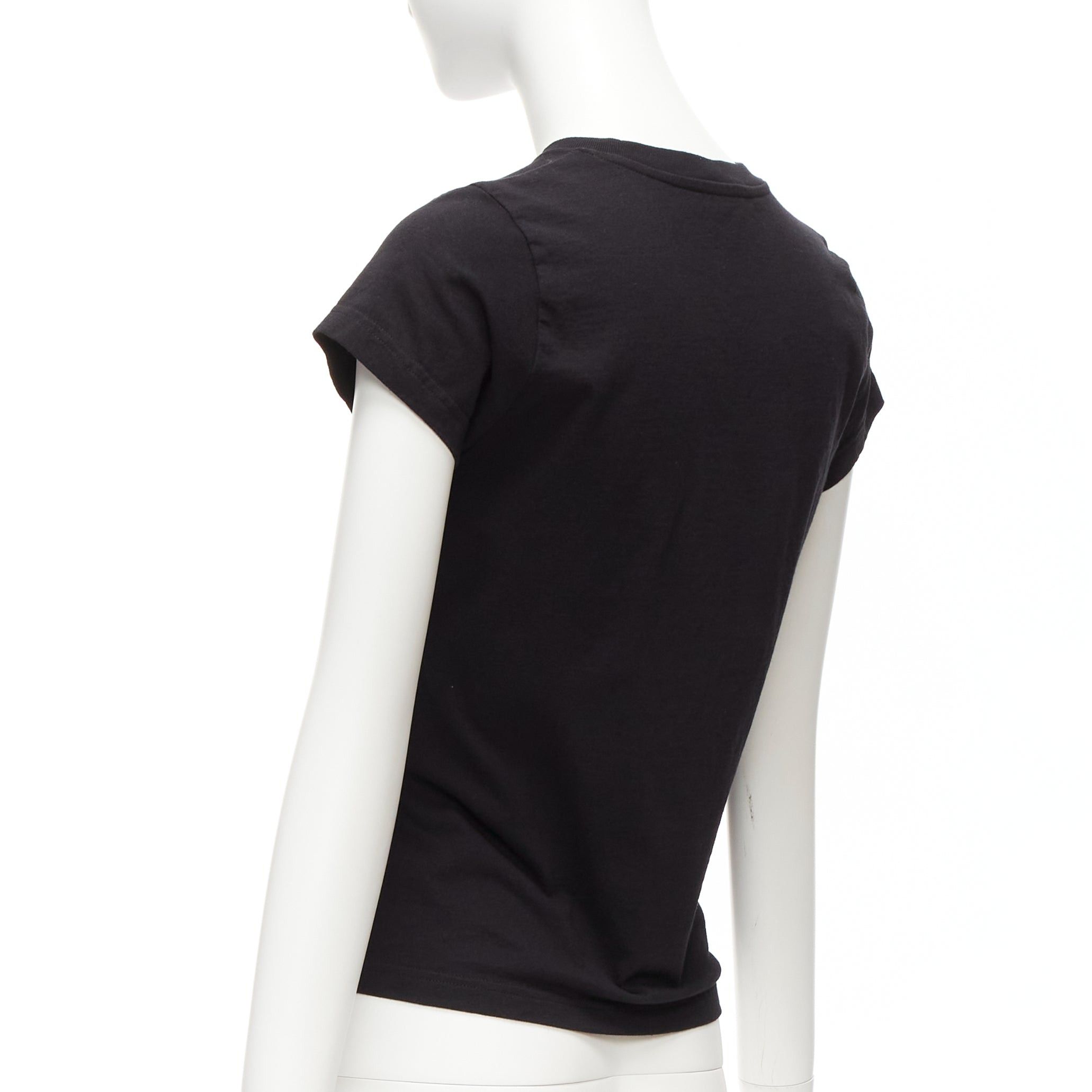 Balenciaga BALENCIAGA 2018 black You Are The World rainbow globe print cropped tshirt XS Size S / US 4 / IT 40 - 6 Thumbnail