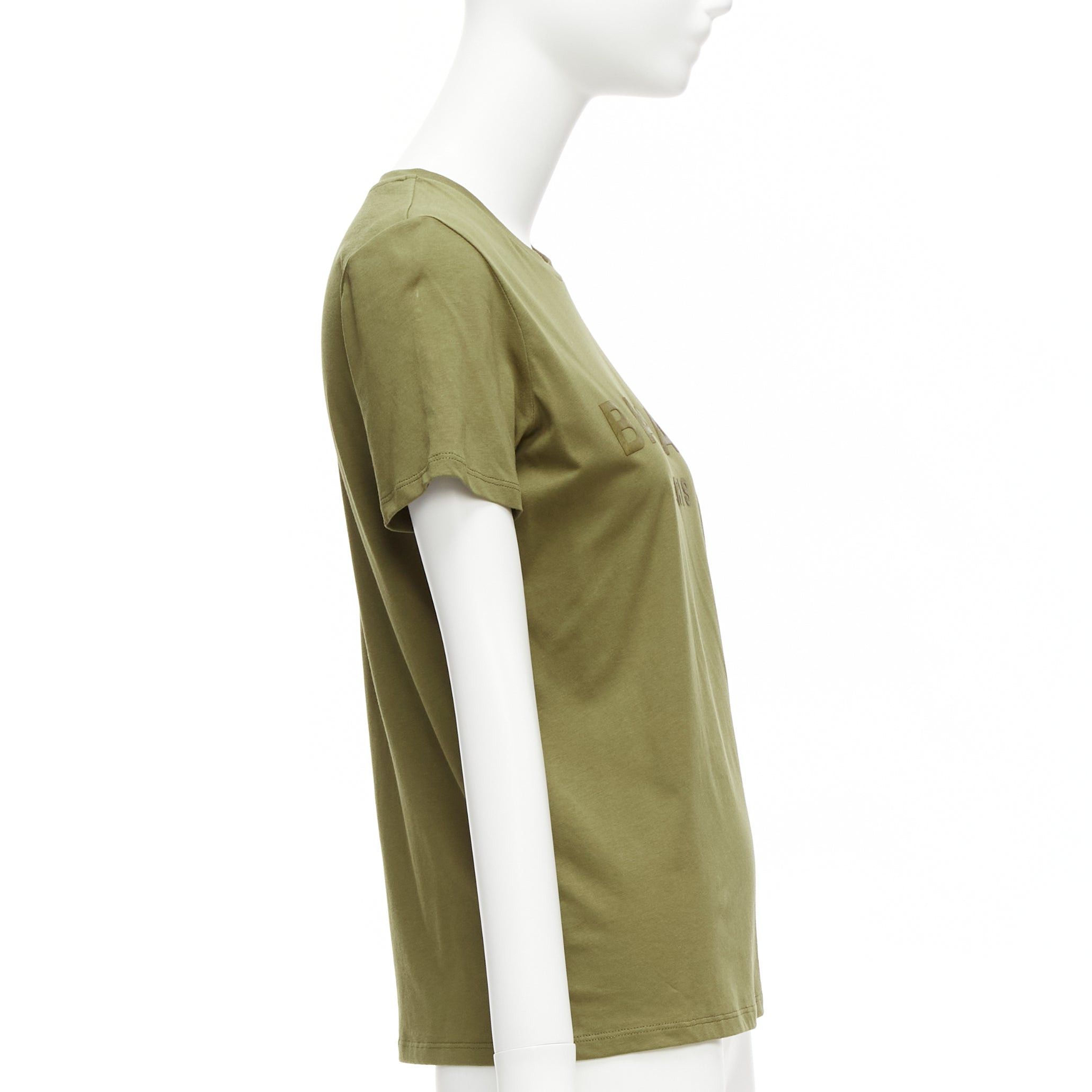 Balmain BALMAIN green brown distressed logo military buttons tshirt XS Size S / US 4 / IT 40 - 4 Thumbnail