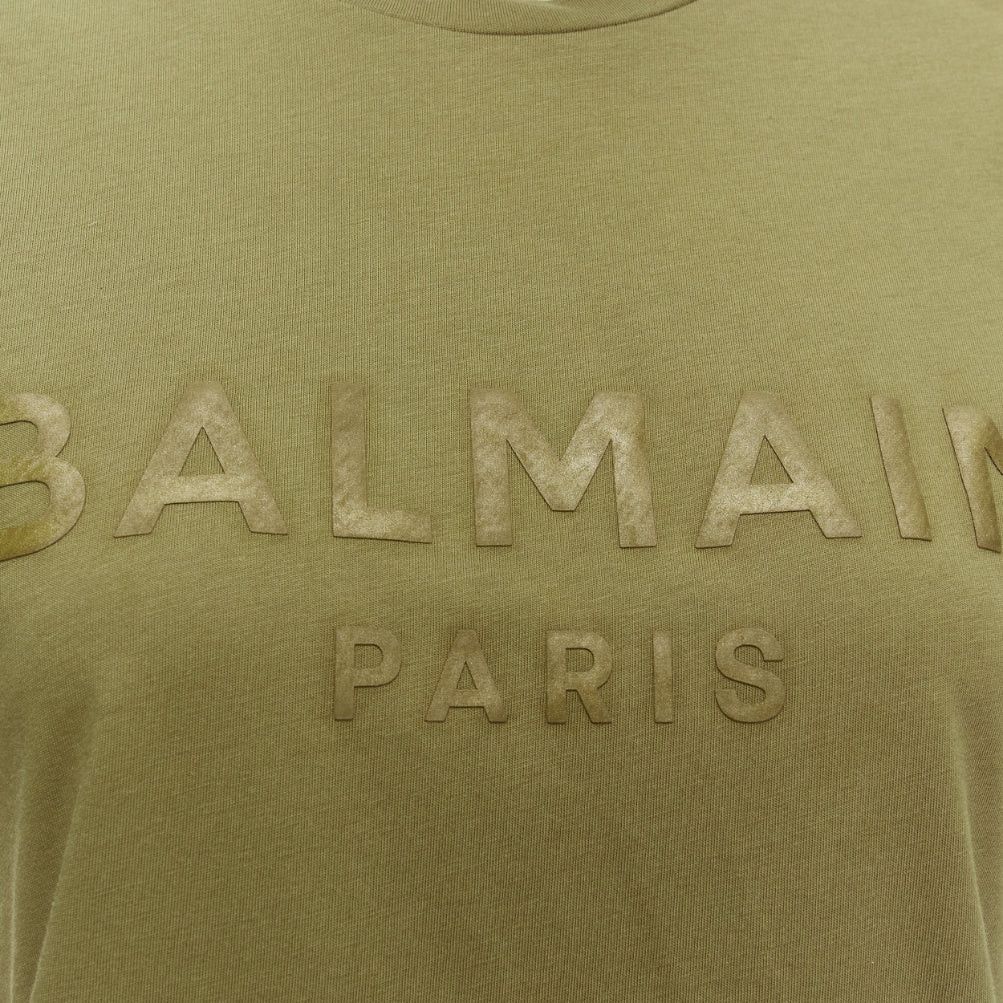 Balmain BALMAIN green brown distressed logo military buttons tshirt XS Size S / US 4 / IT 40 - 7 Thumbnail