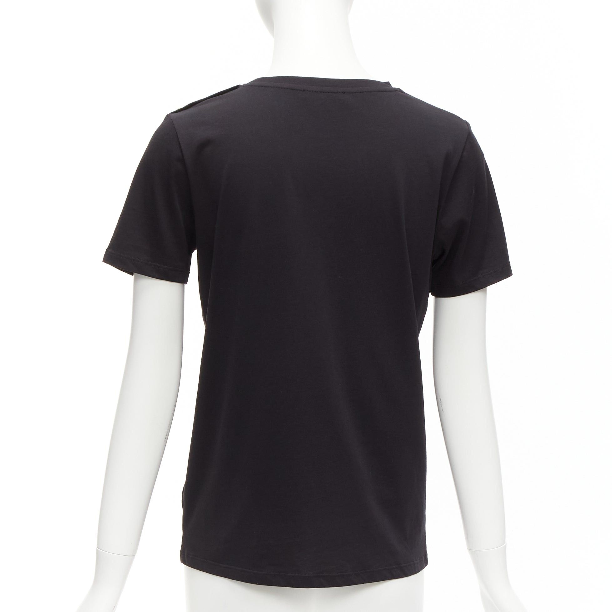 Balmain BALMAIN black white B logo gold military buttons tshirt FR34 XXS Size XS / US 0-2 / IT 36-38 - 5 Thumbnail