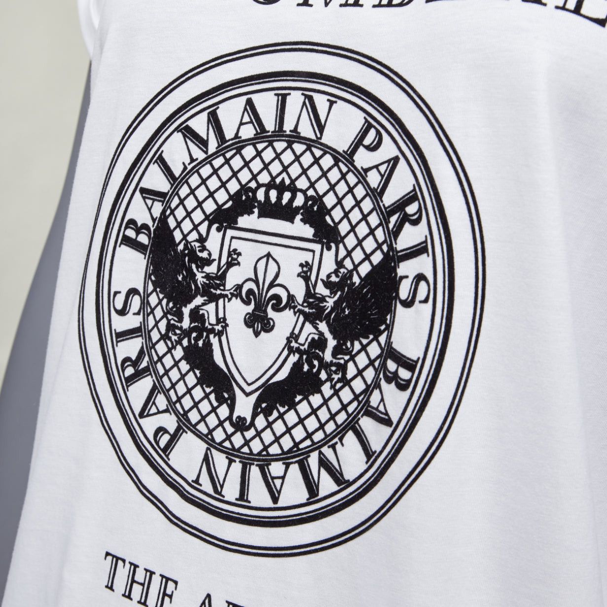 Balmain BALMAIN You Are Outnumbered Army velvet print white tshirt FR36 XS Size S / US 4 / IT 40 - 2 Thumbnail