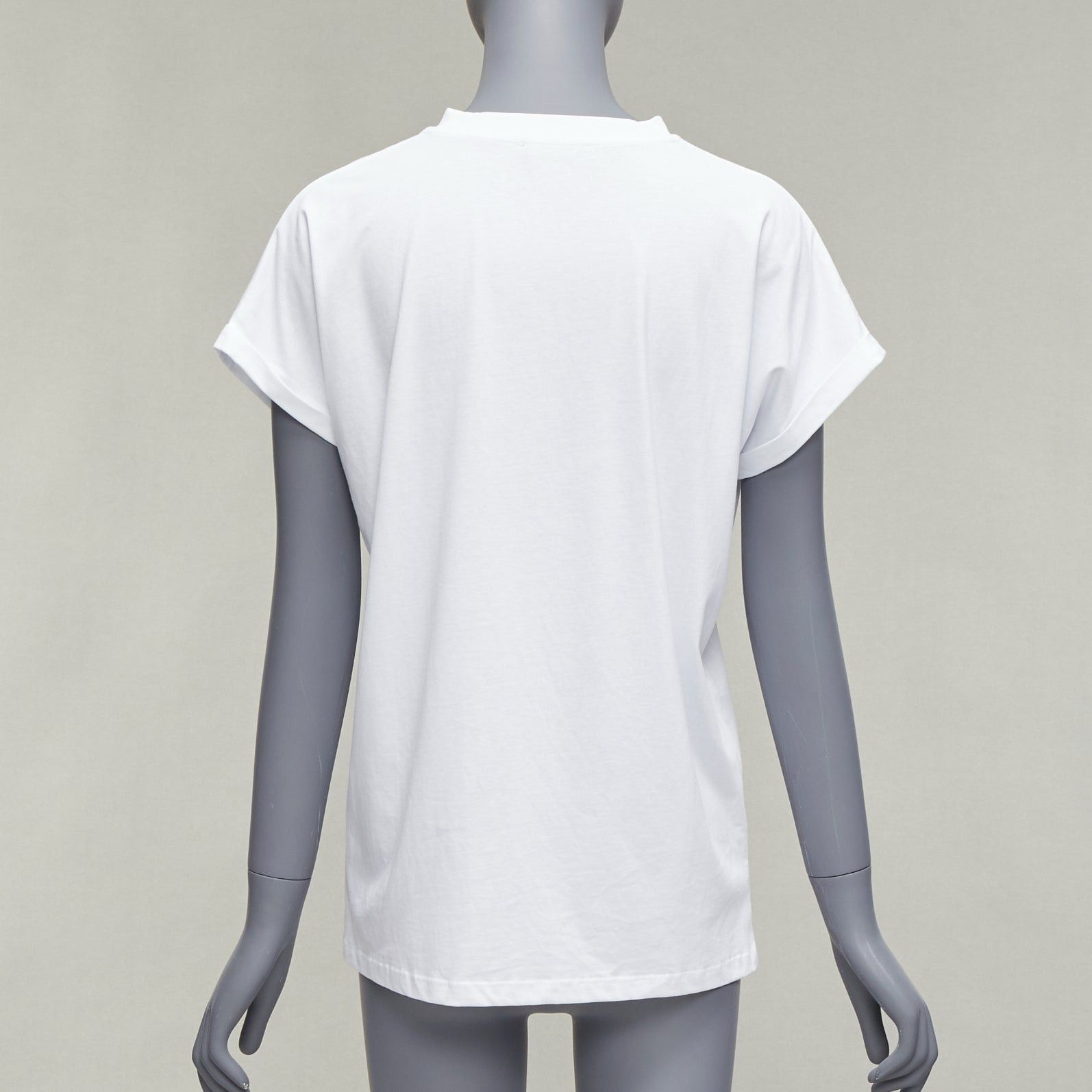 Balmain BALMAIN You Are Outnumbered Army velvet print white tshirt FR36 XS Size S / US 4 / IT 40 - 5 Thumbnail