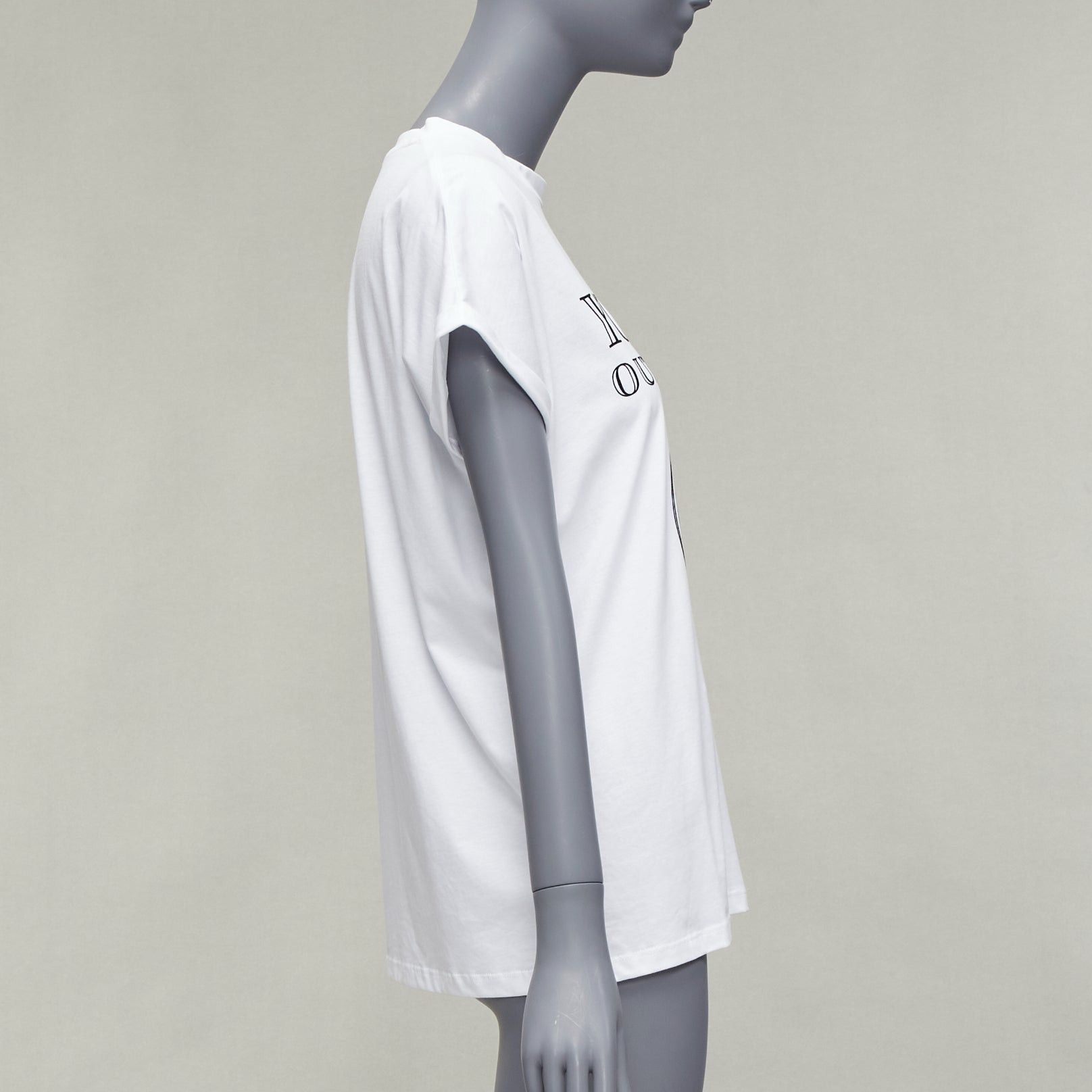 Balmain BALMAIN You Are Outnumbered Army velvet print white tshirt FR36 XS Size S / US 4 / IT 40 - 4 Thumbnail