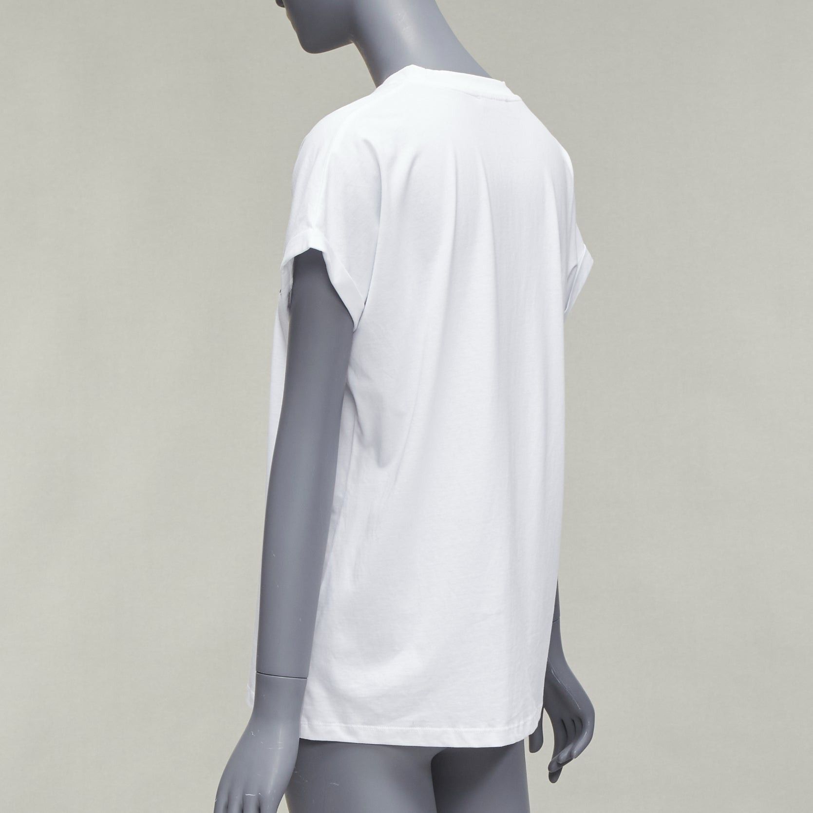Balmain BALMAIN You Are Outnumbered Army velvet print white tshirt FR36 XS Size S / US 4 / IT 40 - 6 Thumbnail
