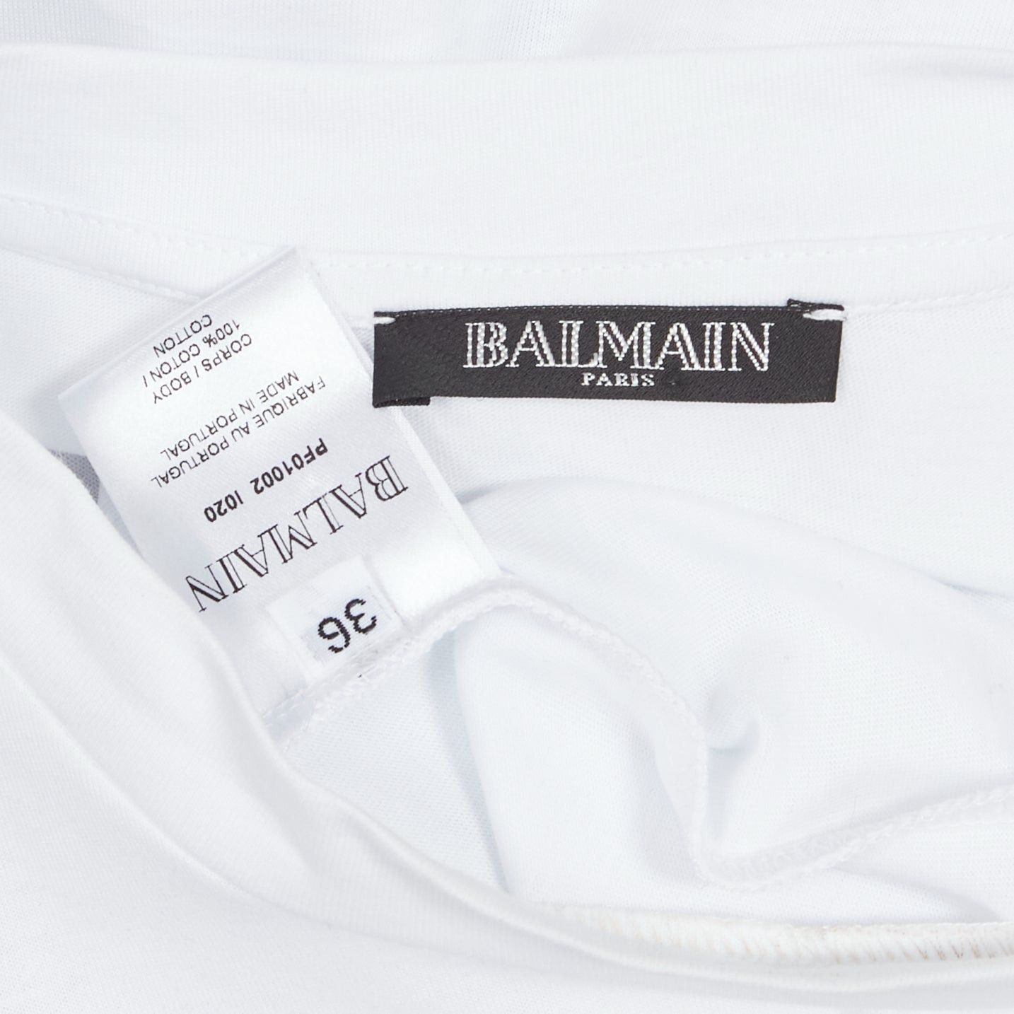 Balmain BALMAIN You Are Outnumbered Army velvet print white tshirt FR36 XS Size S / US 4 / IT 40 - 9 Thumbnail