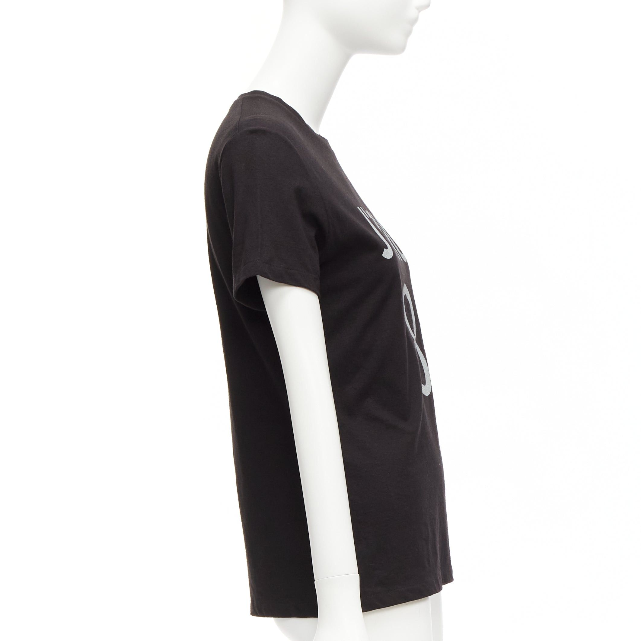 DIOR J'adior 8 black logo distressed screen print fitted tshirt XS