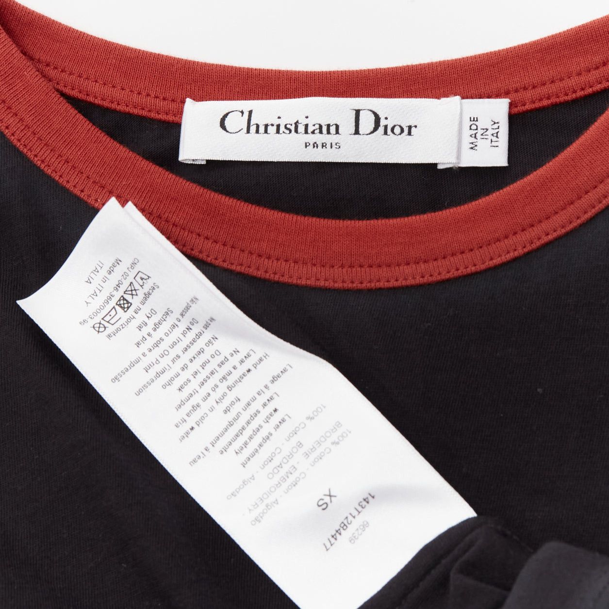 Dior rare DIOR Valentines black red J'adior Paris vintage print ringer tshirt XS Size S / US 4 / IT 40 - 8 Thumbnail