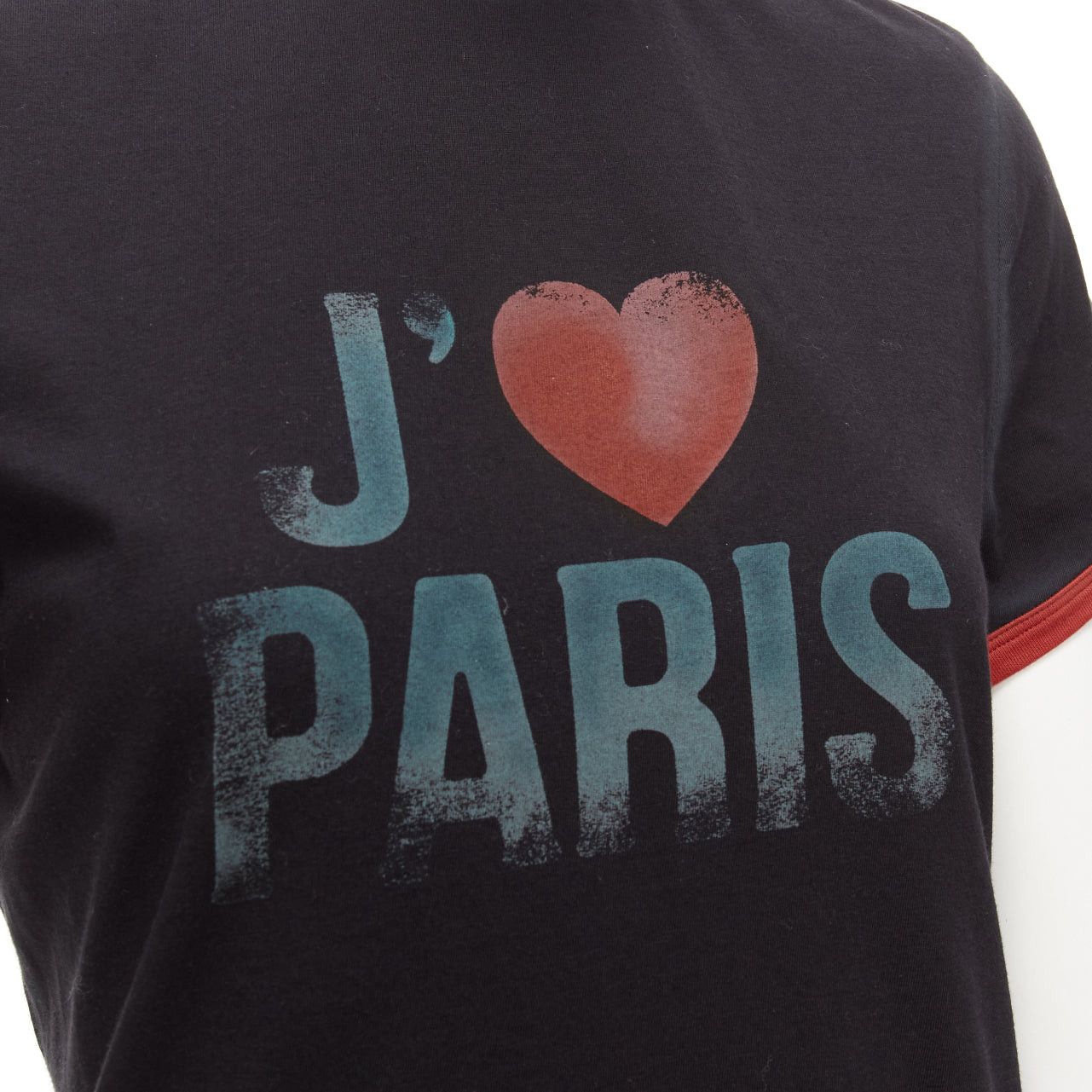 Dior rare DIOR Valentines black red J'adior Paris vintage print ringer tshirt XS Size S / US 4 / IT 40 - 7 Thumbnail
