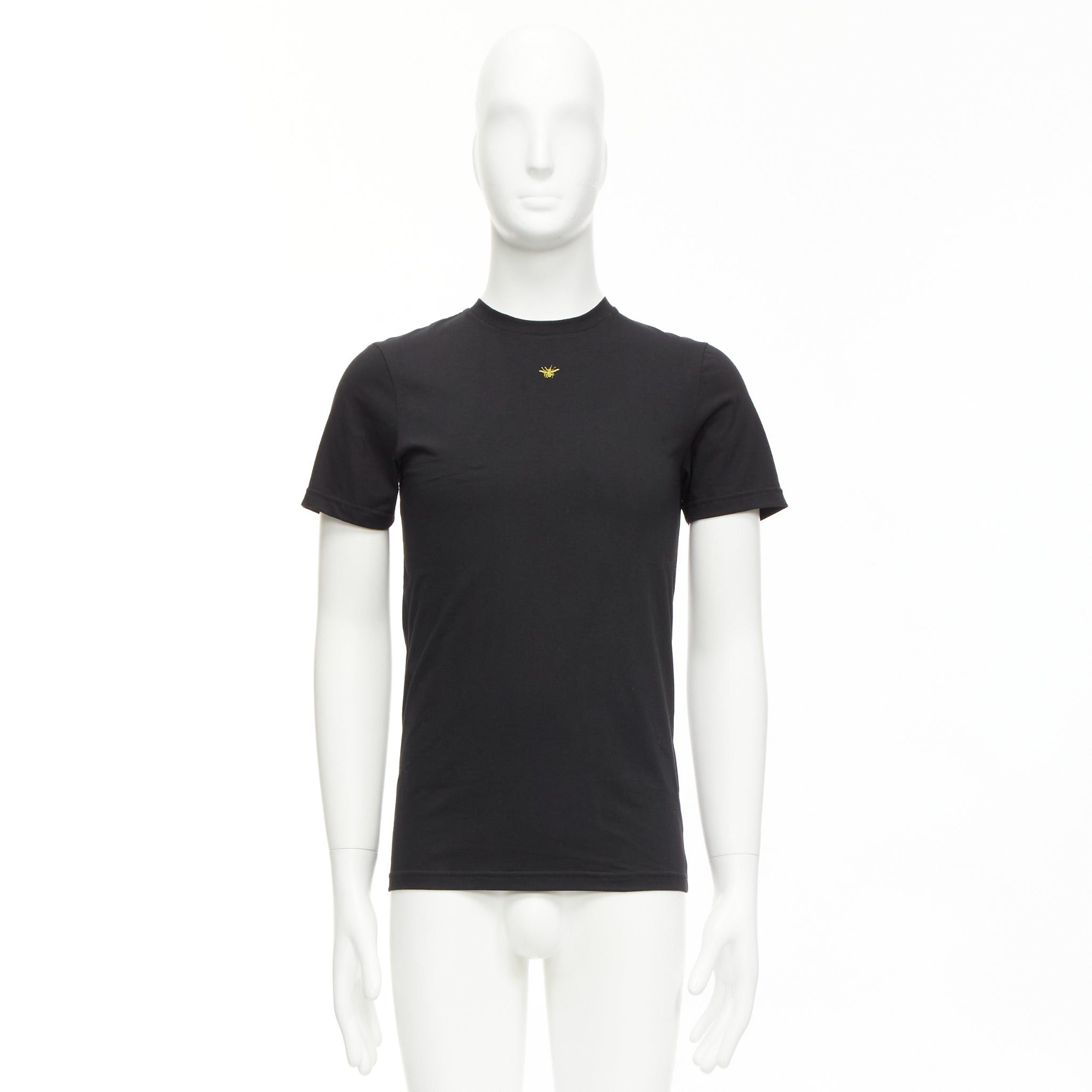 Dior DIOR HOMME black cotton gold bee embroidered fitted tshirt XXS Size US XXS / EU 40 - 9 Thumbnail