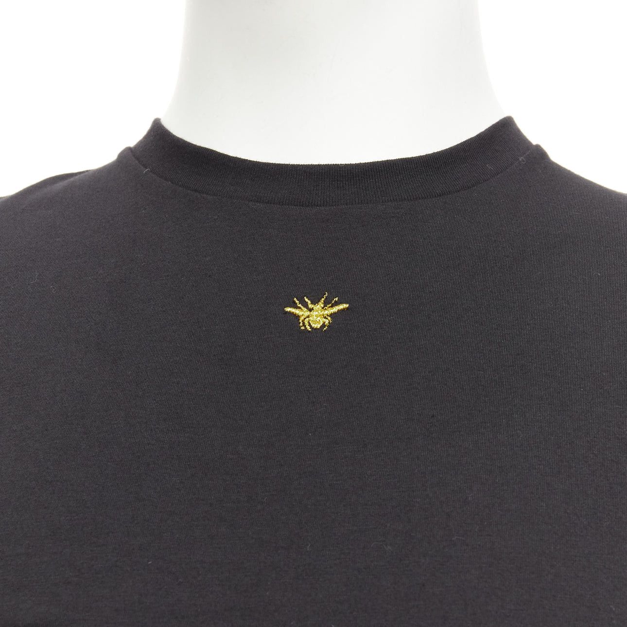 Dior DIOR HOMME black cotton gold bee embroidered fitted tshirt XXS Size US XXS / EU 40 - 2 Thumbnail