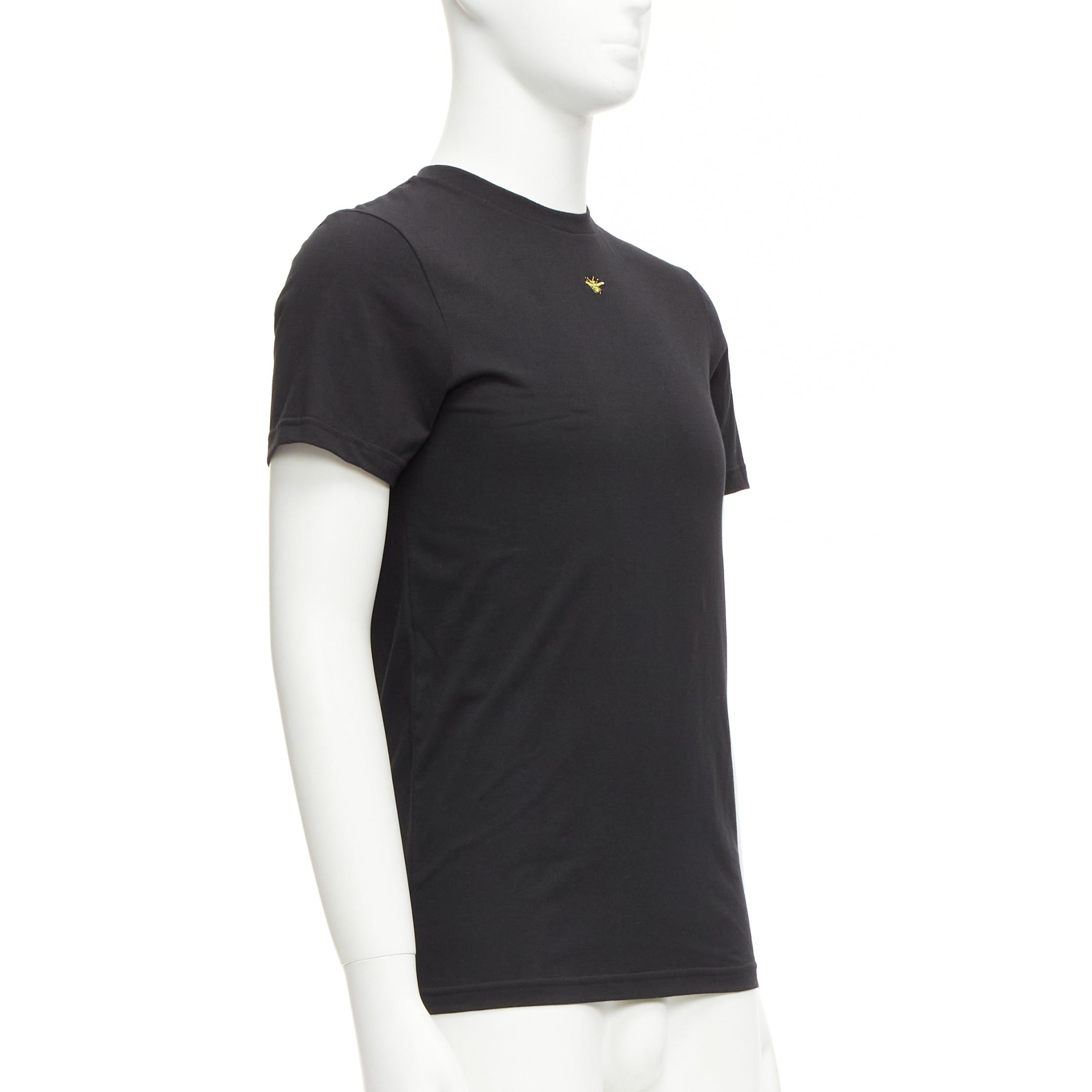 Dior DIOR HOMME black cotton gold bee embroidered fitted tshirt XXS Size US XXS / EU 40 - 3 Thumbnail