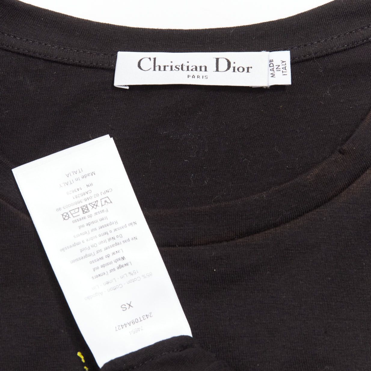 Dior DIOR Lucky Dior yellow logo astrology star bee print crew neck tshirt XS Size S / US 4 / IT 40 - 8 Thumbnail