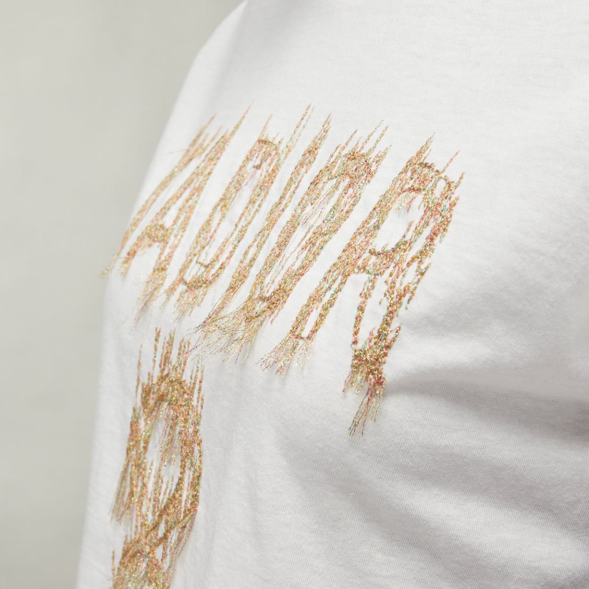 Dior CHRISTIAN DIOR Jadior 8 gold lurex embroidery white cotton linen tshirt XS Size S / US 4 / IT 40 - 2 Thumbnail