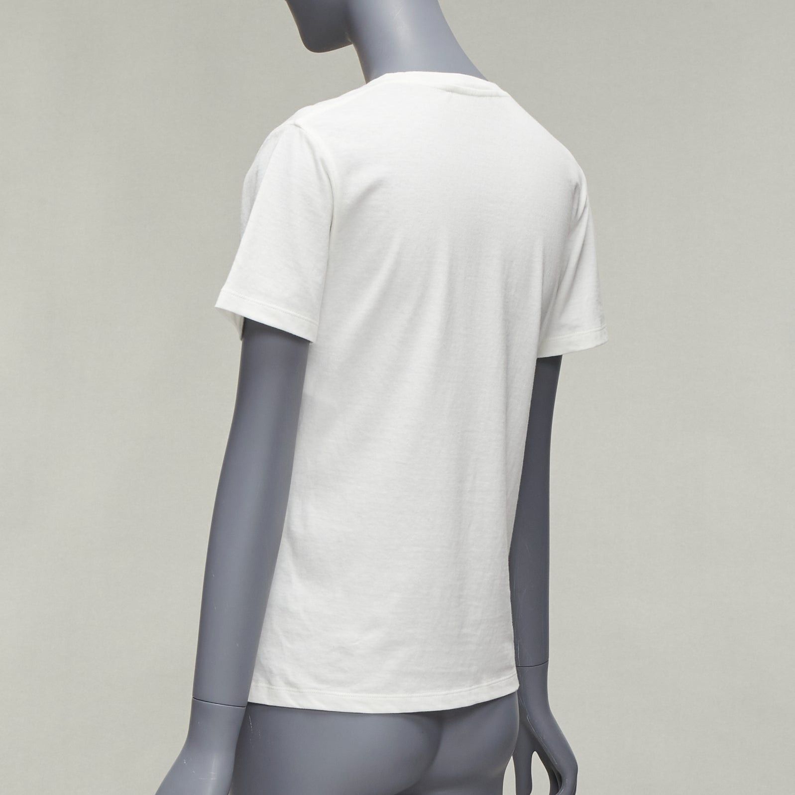 Dior CHRISTIAN DIOR Jadior 8 gold lurex embroidery white cotton linen tshirt XS Size S / US 4 / IT 40 - 6 Thumbnail