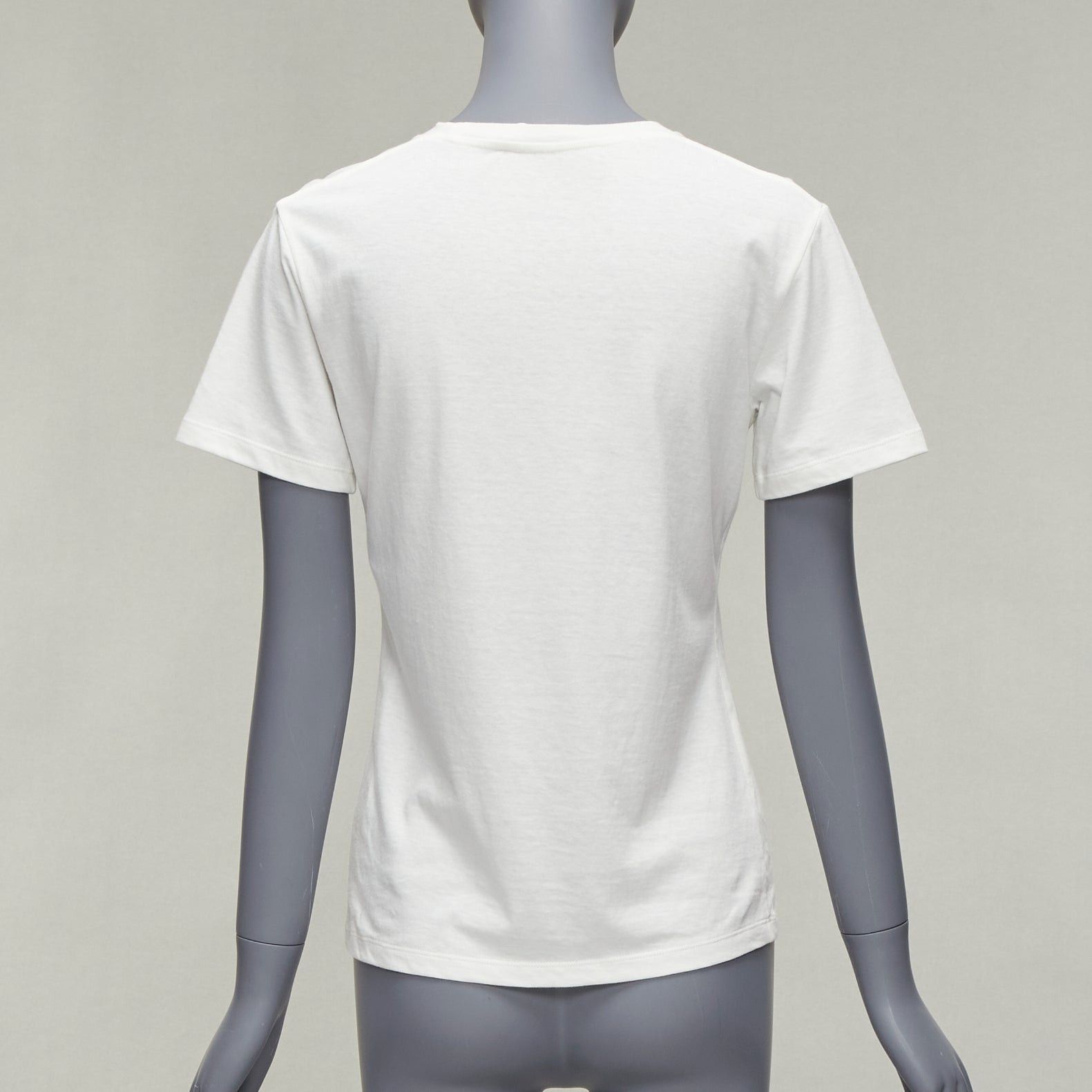 Dior CHRISTIAN DIOR Jadior 8 gold lurex embroidery white cotton linen tshirt XS Size S / US 4 / IT 40 - 5 Thumbnail