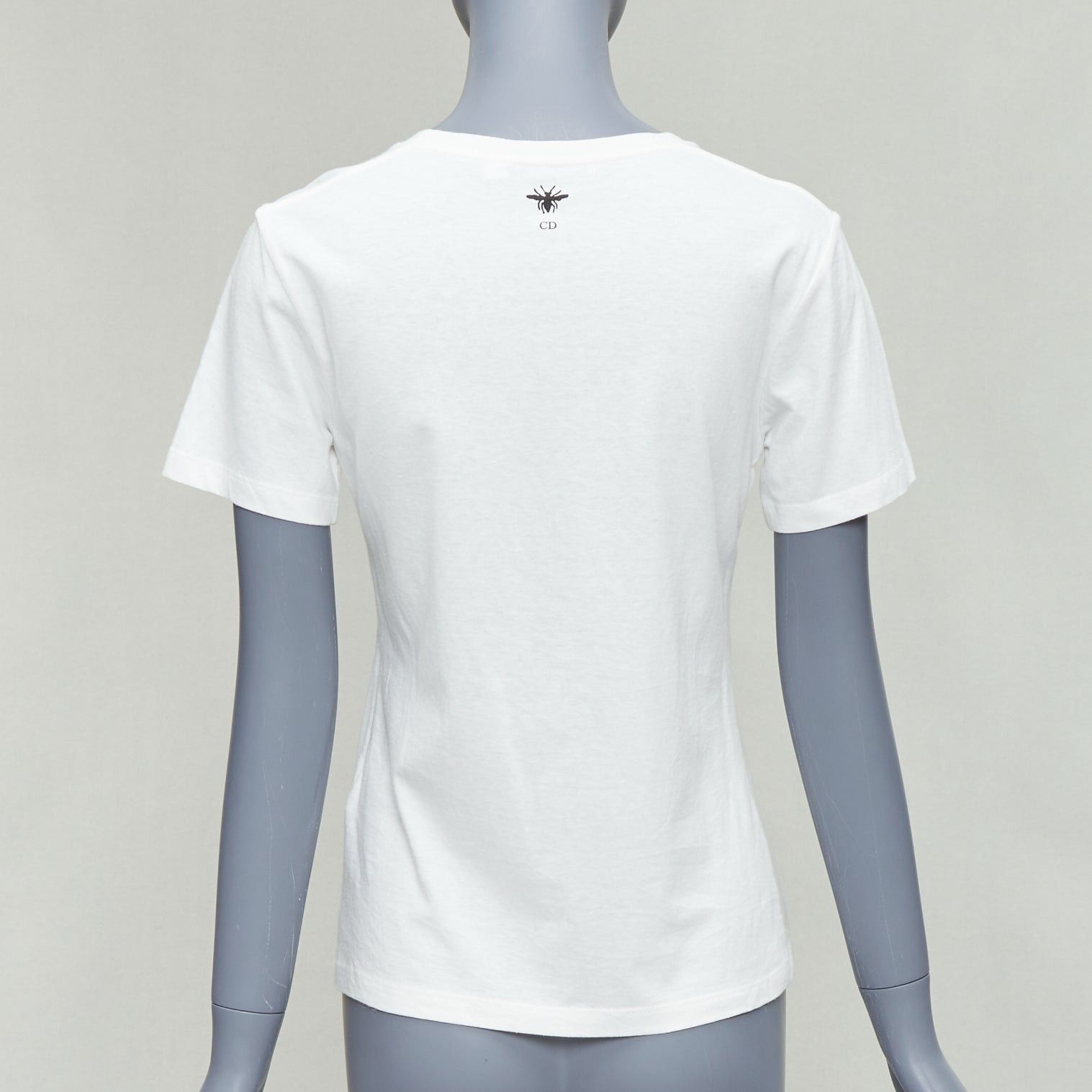 Dior DIOR navy double bird astrology print white cotton linen short sleeve tshirt XS Size S / US 4 / IT 40 - 5 Thumbnail
