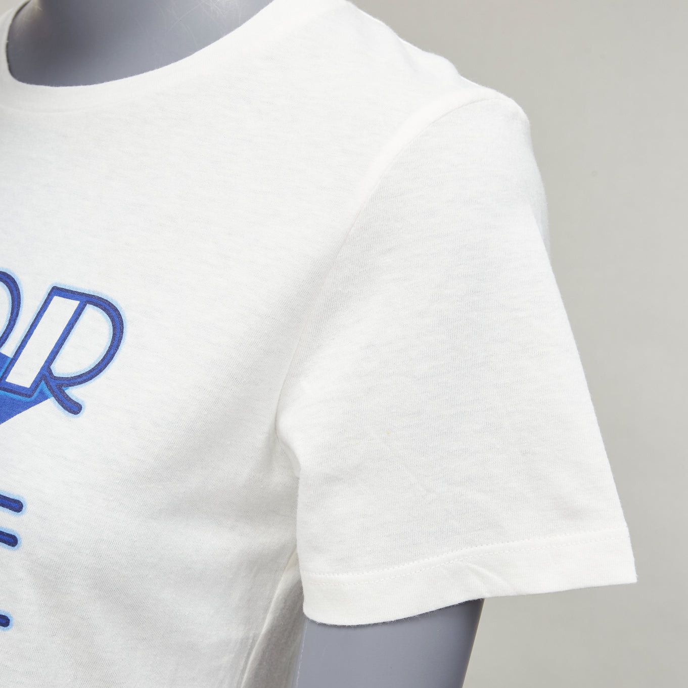 Dior DIOR Vibe blue star logo graphic print white cotton linen short sleeve tshirt XS Size S / US 4 / IT 40 - 8 Thumbnail
