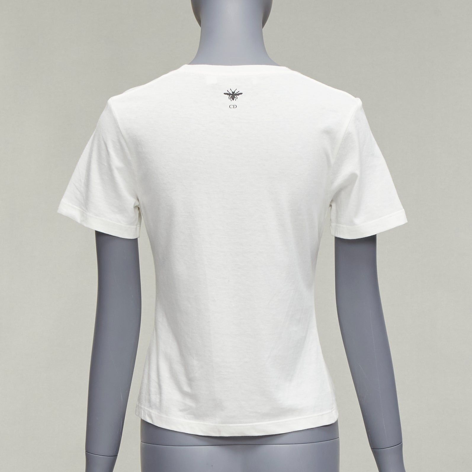 Dior DIOR Vibe blue star logo graphic print white cotton linen short sleeve tshirt XS Size S / US 4 / IT 40 - 5 Thumbnail