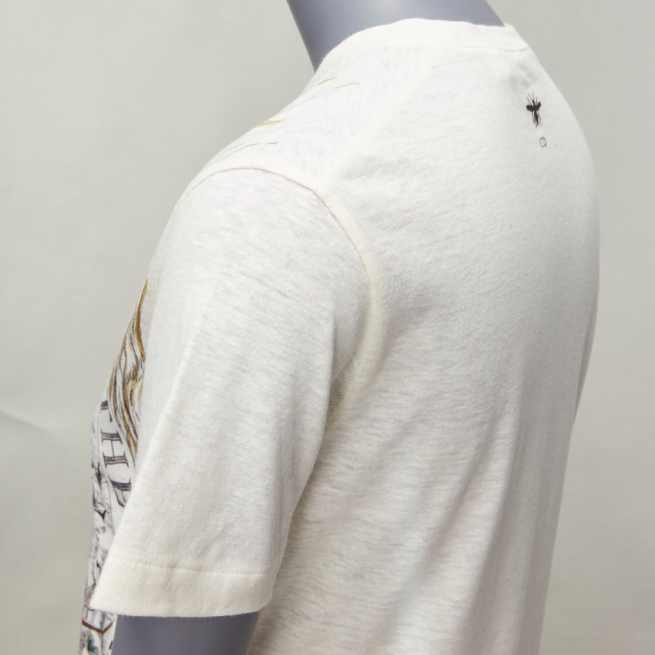 Dior DIOR Brutal Journey OF The Heart graphic print ecru cotton linen tshirt XS Size S / US 4 / IT 40 - 8 Thumbnail
