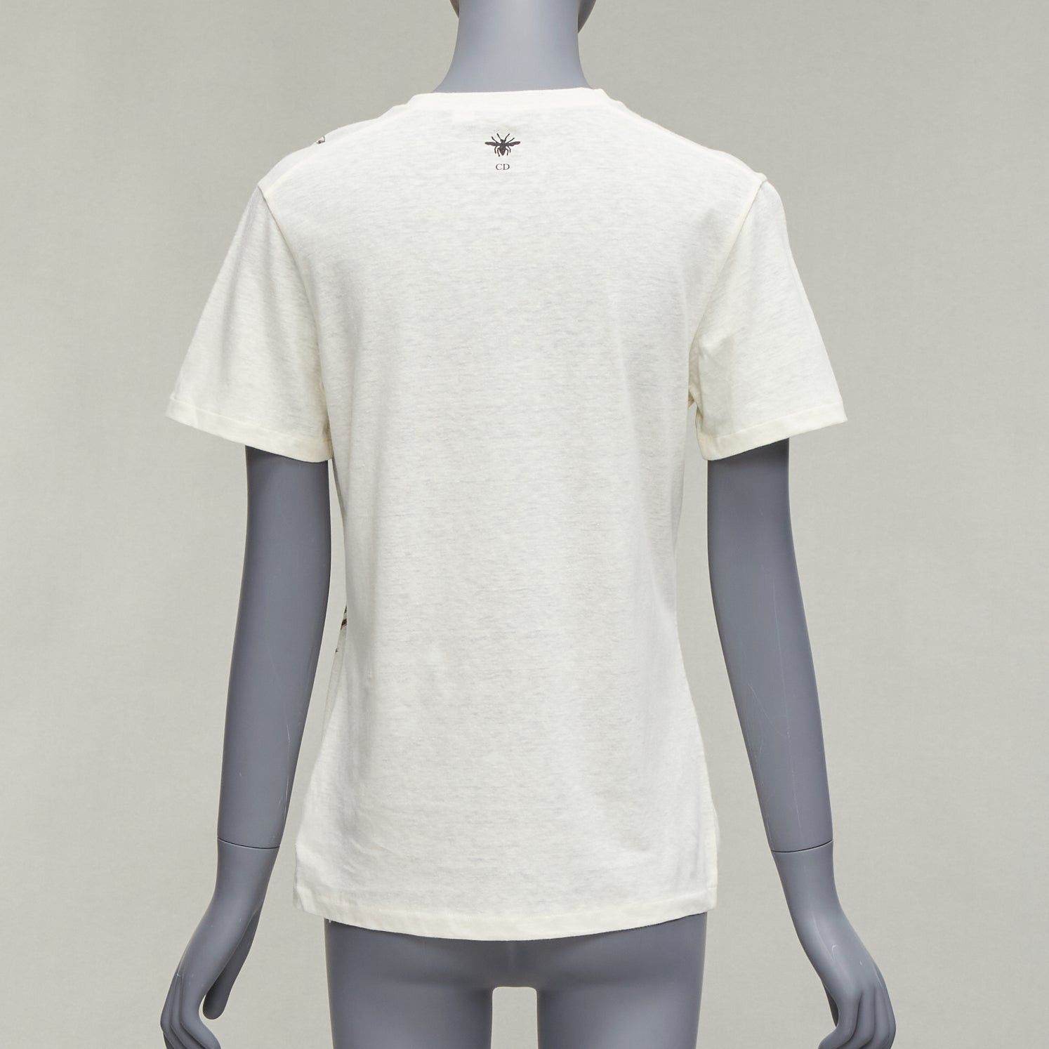 Dior CHRISTIAN DIOR cream cotton linen brutal journey of the heart crew tshirt S Size ONE SIZE - 5 Thumbnail