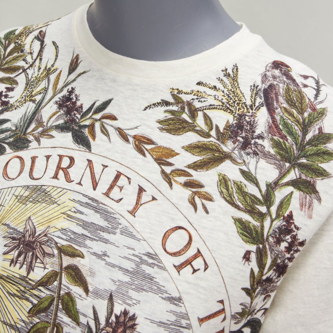 Dior CHRISTIAN DIOR cream cotton linen brutal journey of the heart crew tshirt S Size ONE SIZE - 8 Thumbnail