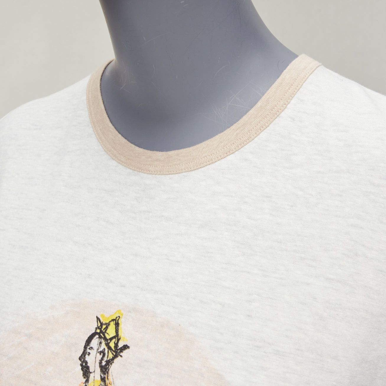 Dior CHRISTIAN DIOR Princess and Dragon green cream beige foil print ringer tshirt XS Size S / US 4 / IT 40 - 7 Thumbnail