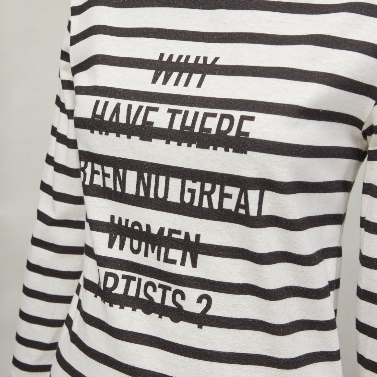 Dior DIOR 2018 Runway No Great Women Artists striped cotton linen striped tshirt XS Size S / US 4 / IT 40 - 8 Thumbnail