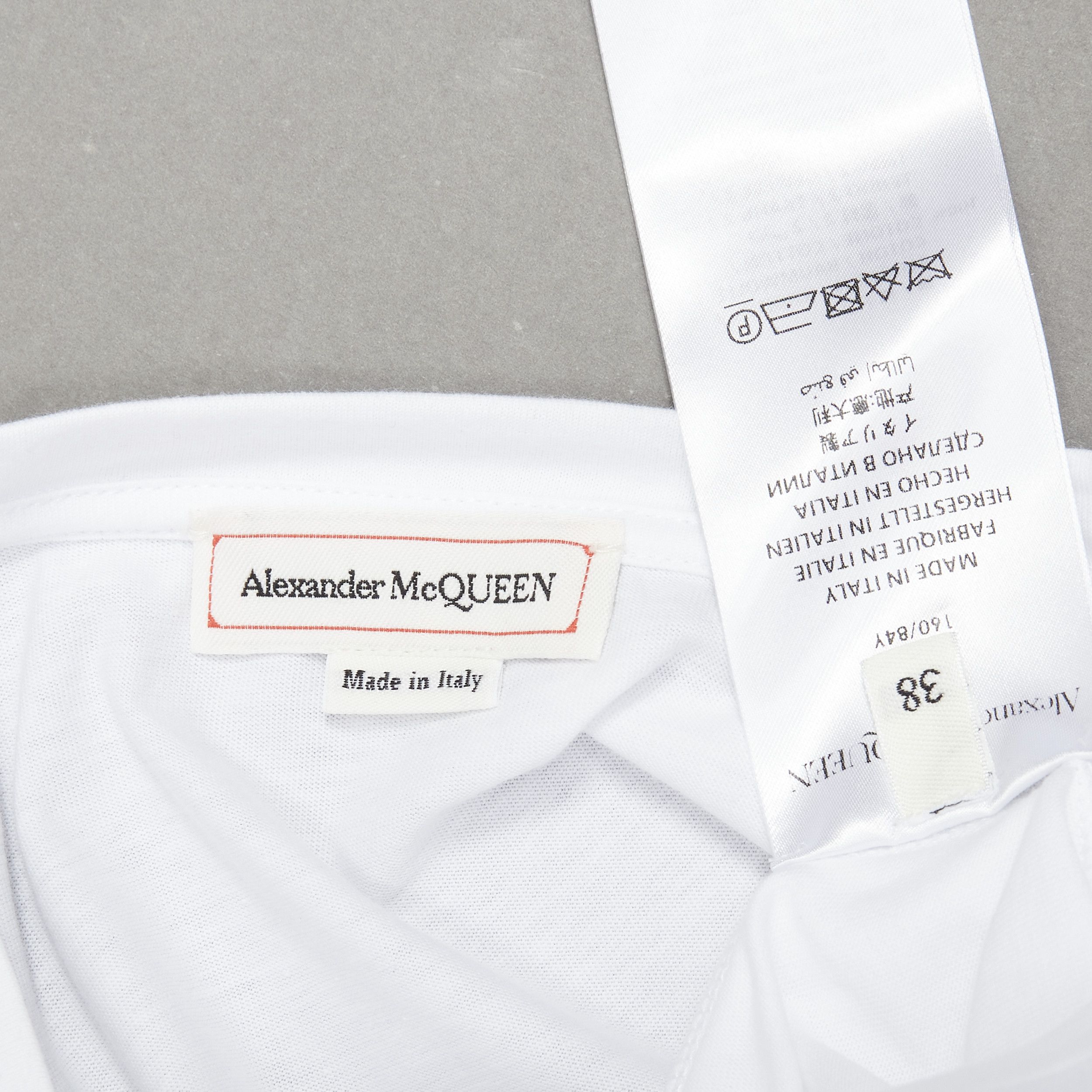 Alexander McQueen ALEXANDER MCQUEEN white cotton cold shoulder puff sleeve peplum tshirt IT38 XS Size XS / US 0-2 / IT 36-38 - 8 Thumbnail
