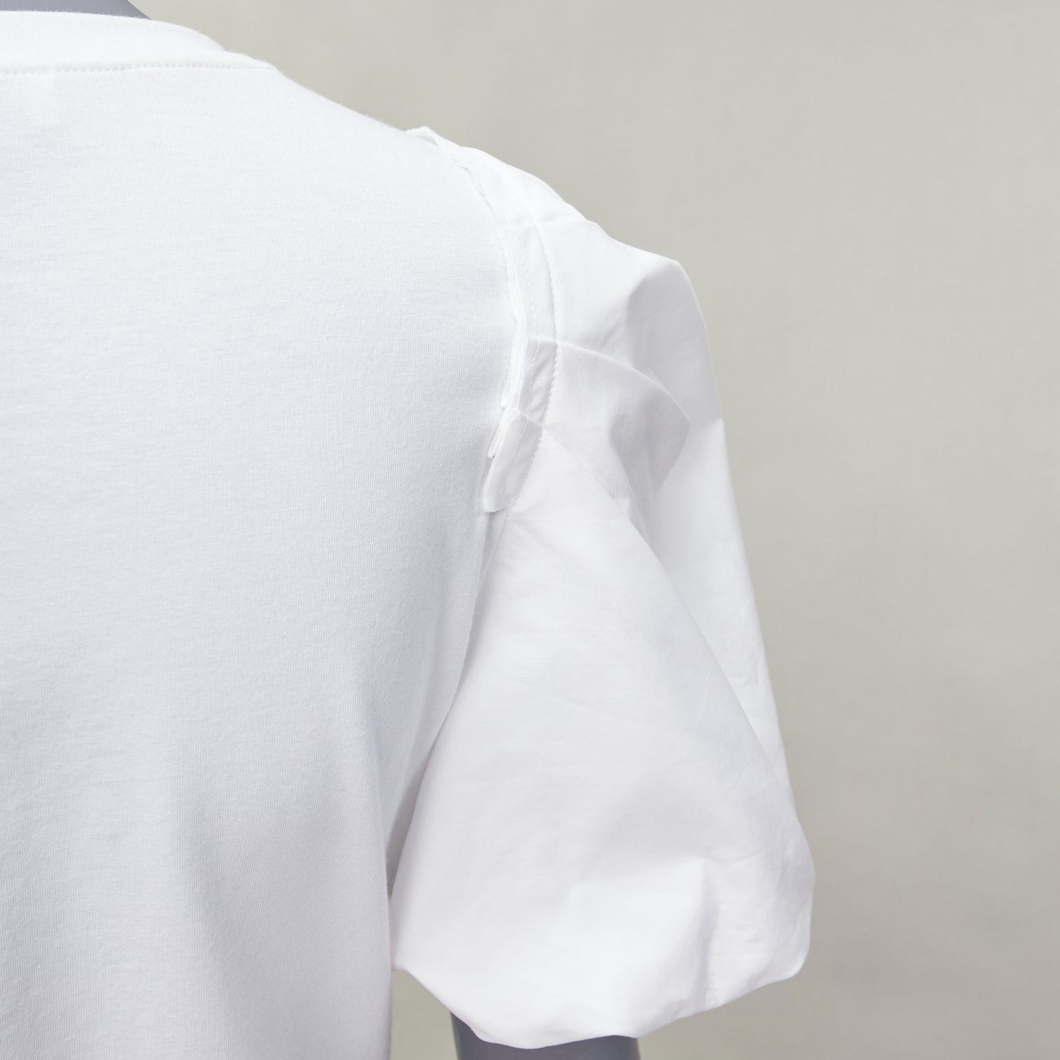 Alexander McQueen ALEXANDER MCQUEEN white cotton puff short sleeves fitted tshirt top IT38 XS Size XS / US 0-2 / IT 36-38 - 7 Thumbnail