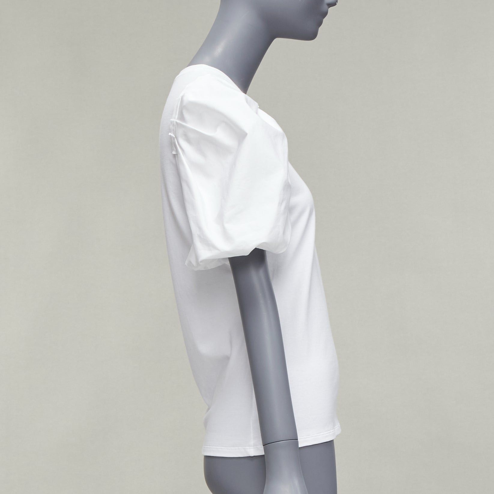 Alexander McQueen ALEXANDER MCQUEEN white cotton puff short sleeves fitted tshirt top IT38 XS Size XS / US 0-2 / IT 36-38 - 4 Thumbnail