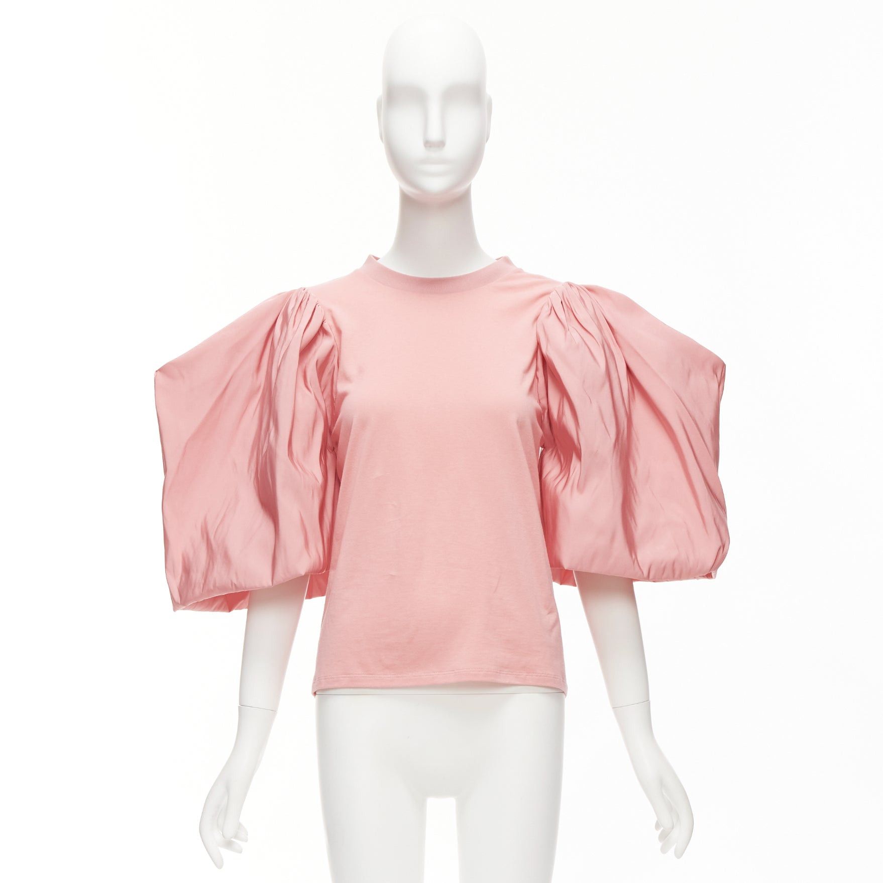 Alexander McQueen ALEXANDER MCQUEEN rose pink dramatic puff sleeve cotton tshirt IT38 XS Size XS / US 0-2 / IT 36-38 - 9 Thumbnail