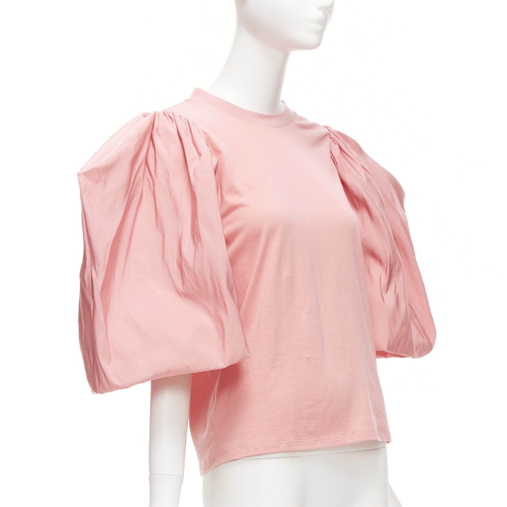 Alexander McQueen ALEXANDER MCQUEEN rose pink dramatic puff sleeve cotton tshirt IT38 XS Size XS / US 0-2 / IT 36-38 - 3 Thumbnail
