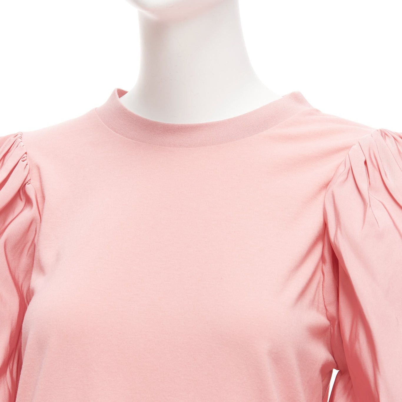 Alexander McQueen ALEXANDER MCQUEEN rose pink dramatic puff sleeve cotton tshirt IT38 XS Size XS / US 0-2 / IT 36-38 - 2 Thumbnail