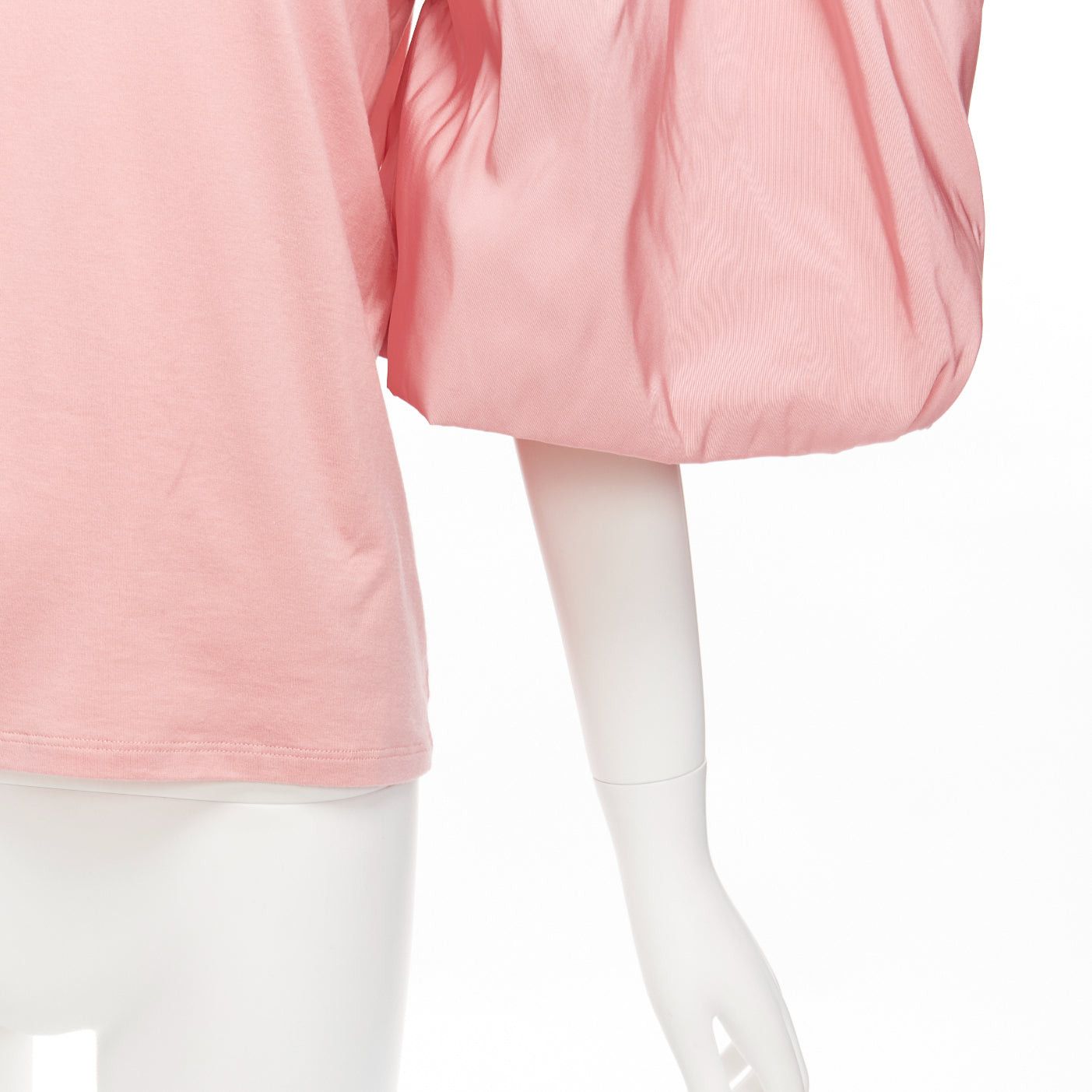 Alexander McQueen ALEXANDER MCQUEEN rose pink dramatic puff sleeve cotton tshirt IT38 XS Size XS / US 0-2 / IT 36-38 - 7 Thumbnail