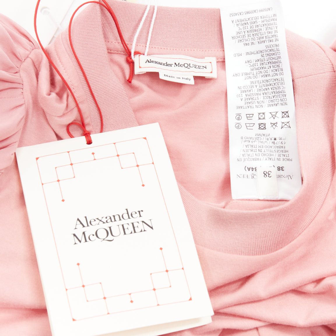 Alexander McQueen ALEXANDER MCQUEEN rose pink dramatic puff sleeve cotton tshirt IT38 XS Size XS / US 0-2 / IT 36-38 - 8 Thumbnail