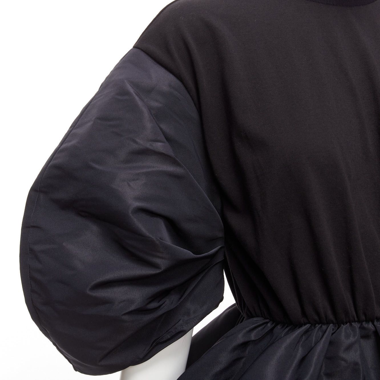 Alexander McQueen ALEXANDER MCQUEEN 2021 black round puff sleeve peplum contrast top IT36 XXS Size XS / US 0-2 / IT 36-38 - 2 Thumbnail
