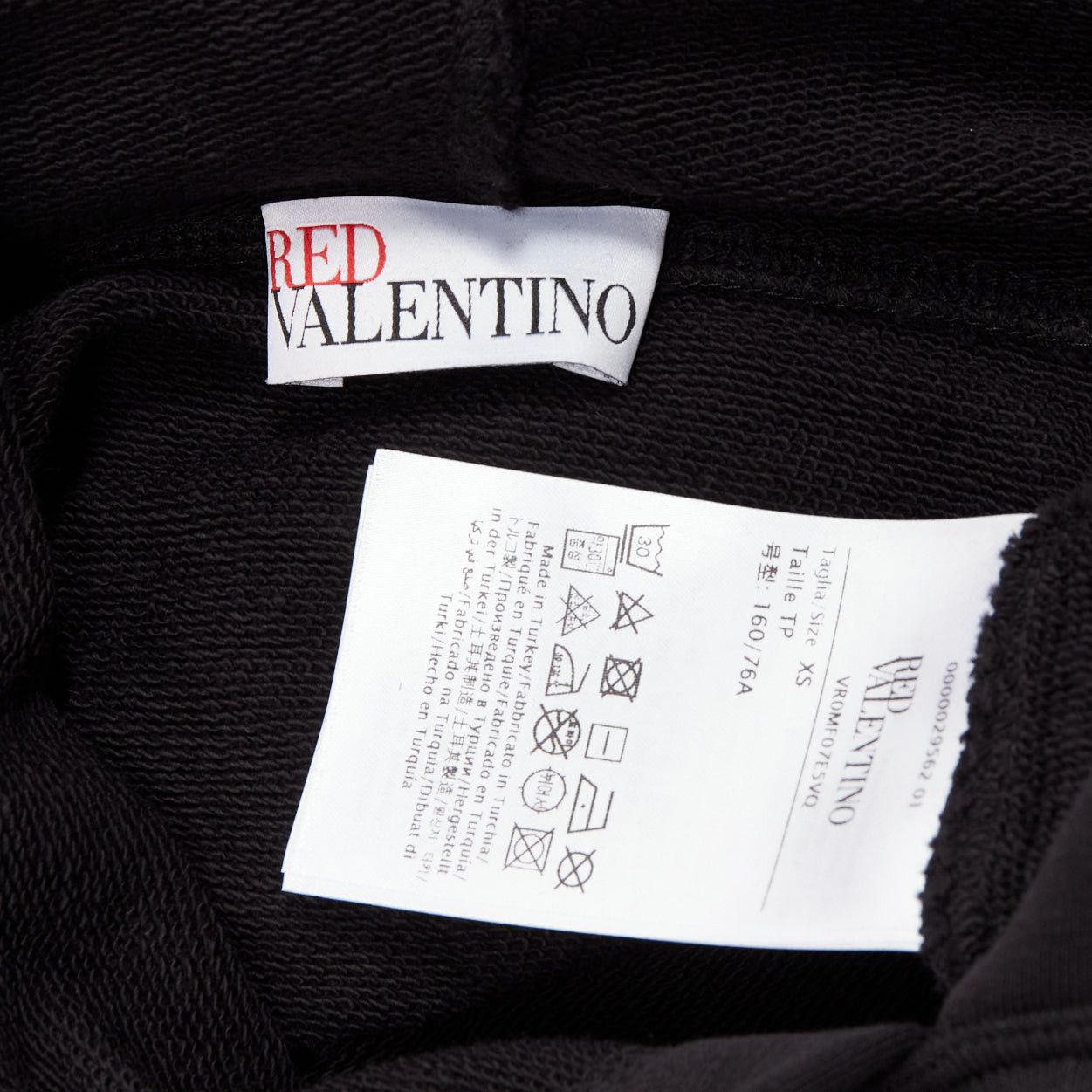 RED Valentino RED VALENTINO black cotton blend Love Me Not daisy print pocketed hoodie XS Size S / US 4 / IT 40 - 8 Thumbnail