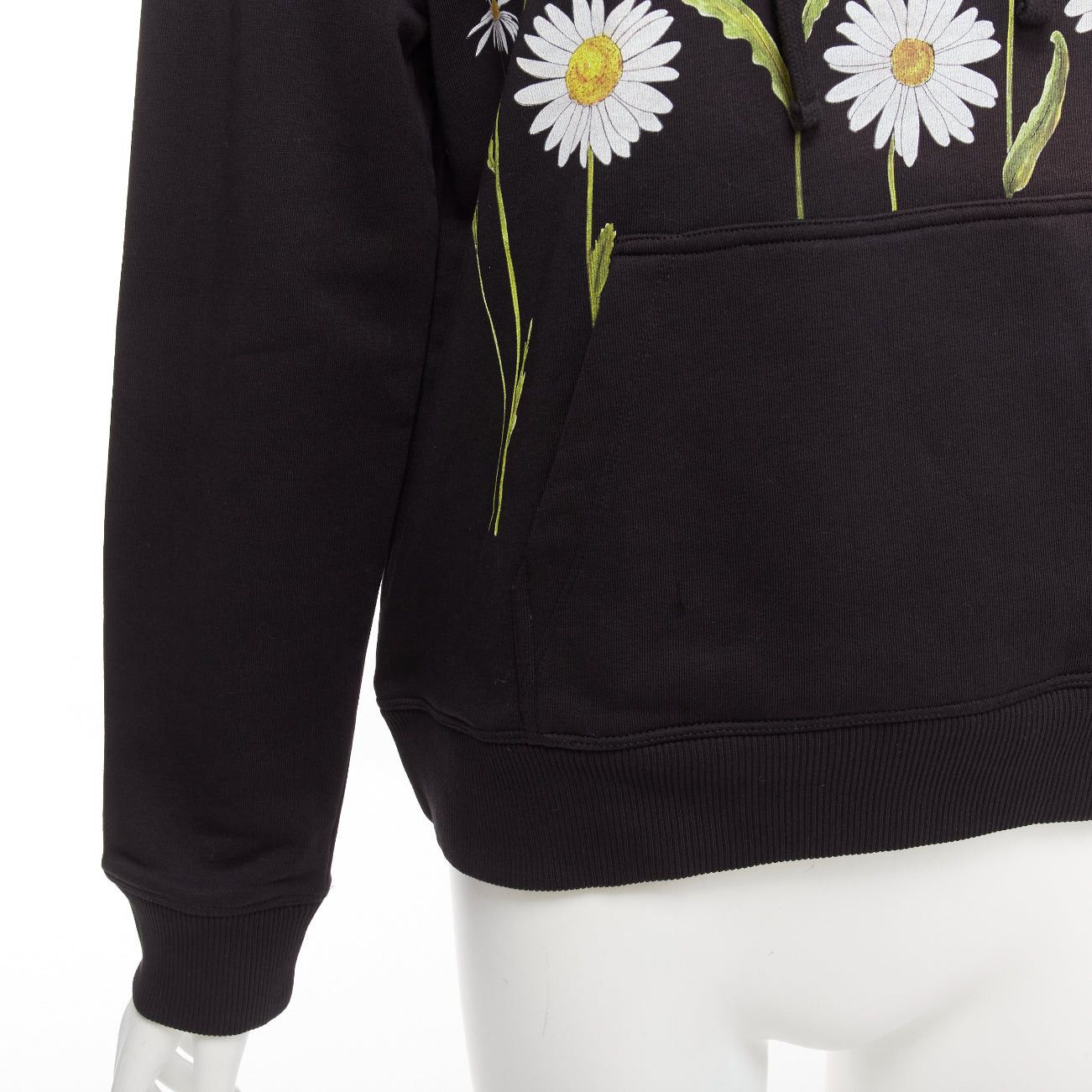 RED Valentino RED VALENTINO black cotton blend Love Me Not daisy print pocketed hoodie XS Size S / US 4 / IT 40 - 7 Thumbnail