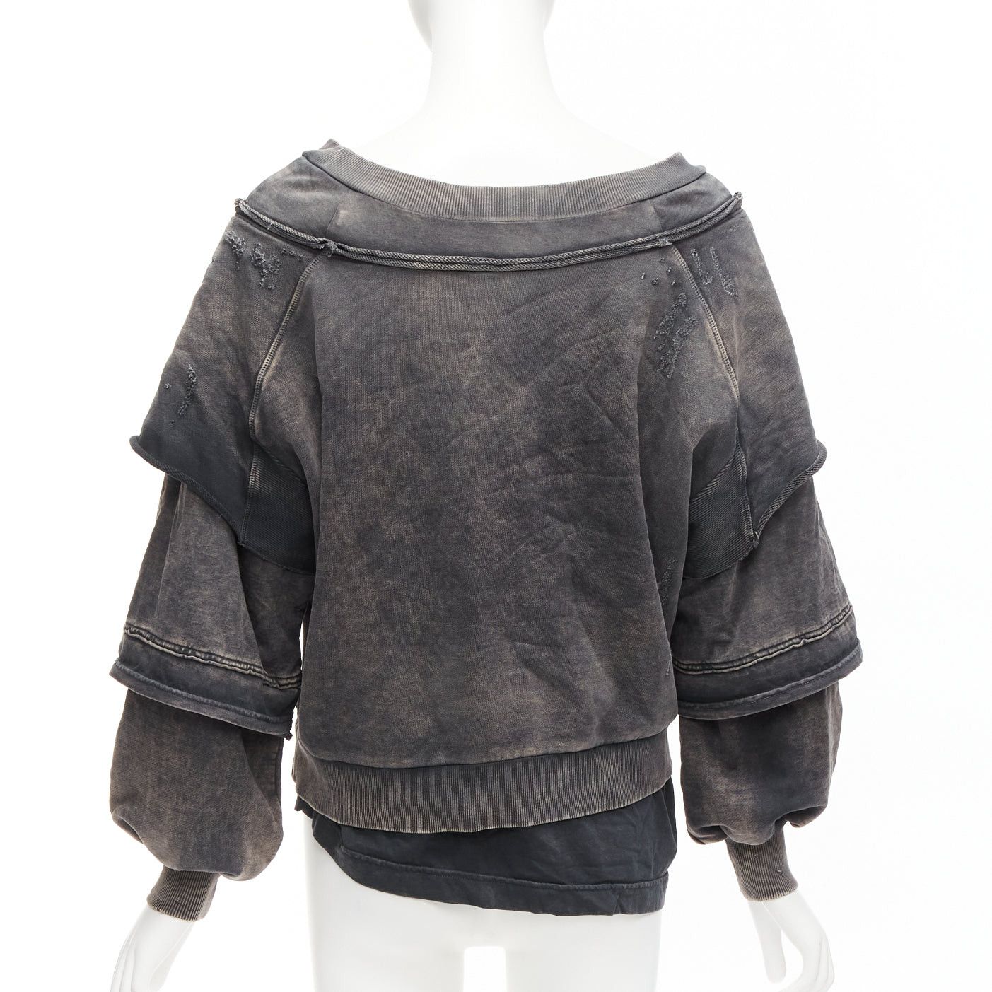 Diesel DIESEL F Strat grey distressed cotton Neuromatic Never Lose sweater XS Size S / US 4 / IT 40 - 5 Thumbnail