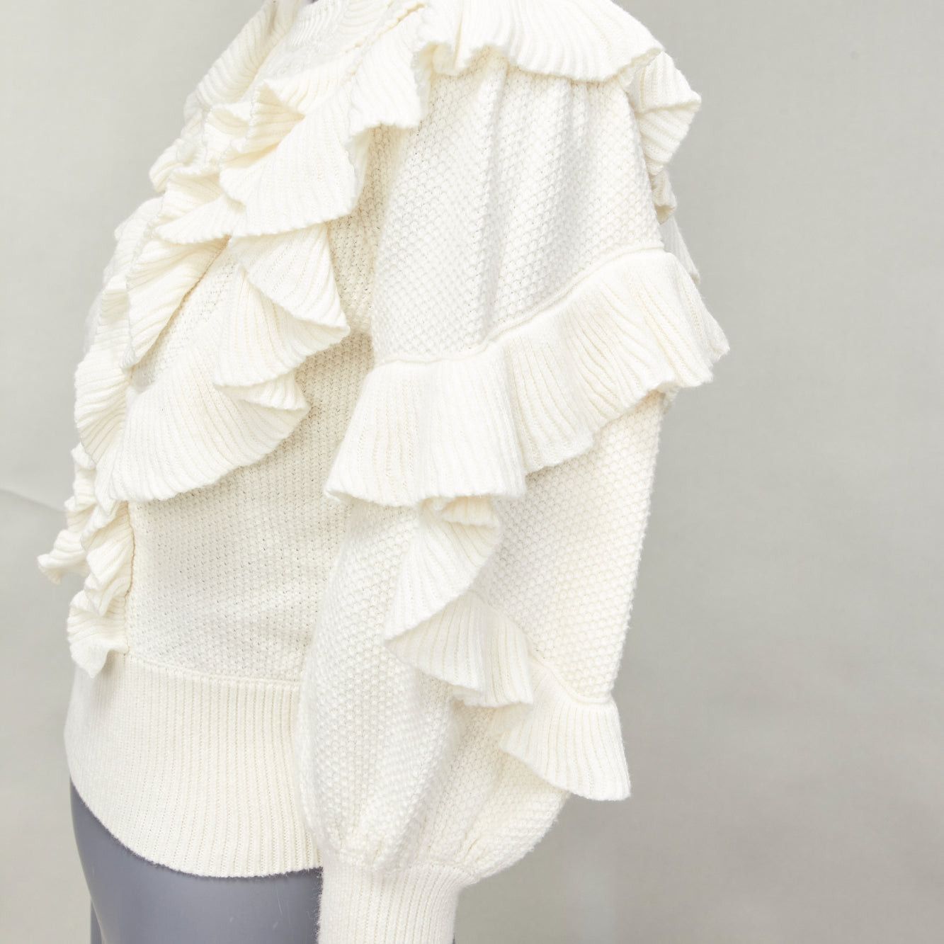 Zimmermann ZIMMERMANN cream cotton creme botanica flounce ruffled cotton sweater US0 XS Size XS / US 0-2 / IT 36-38 - 7 Thumbnail