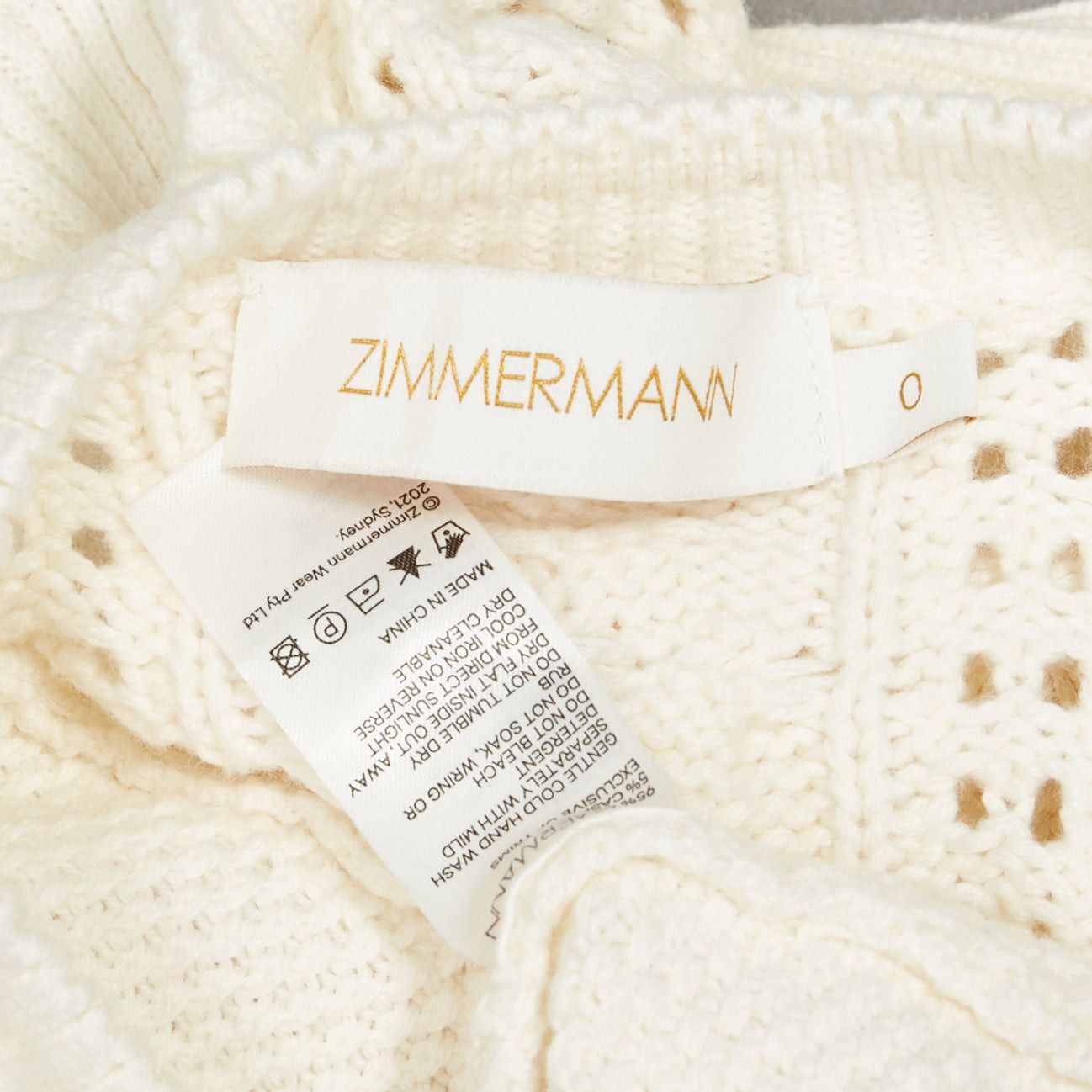 Zimmermann ZIMMERMANN cream cotton creme botanica flounce ruffled cotton sweater US0 XS Size XS / US 0-2 / IT 36-38 - 9 Thumbnail