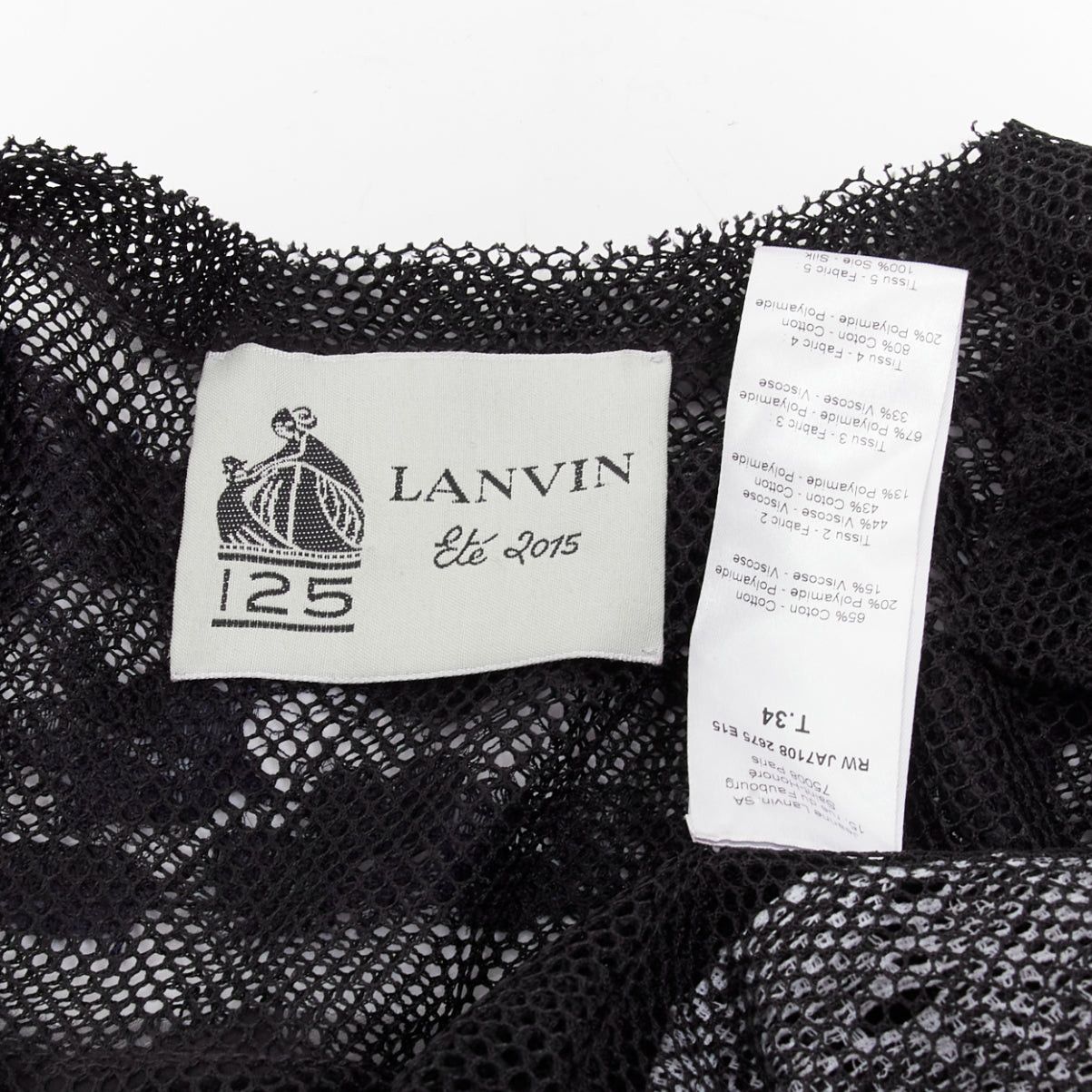 Lanvin LANVIN blue black intricate lace panels sheer long sleeve jacket FR34 XS Size XS / US 0-2 / IT 36-38 - 9 Thumbnail