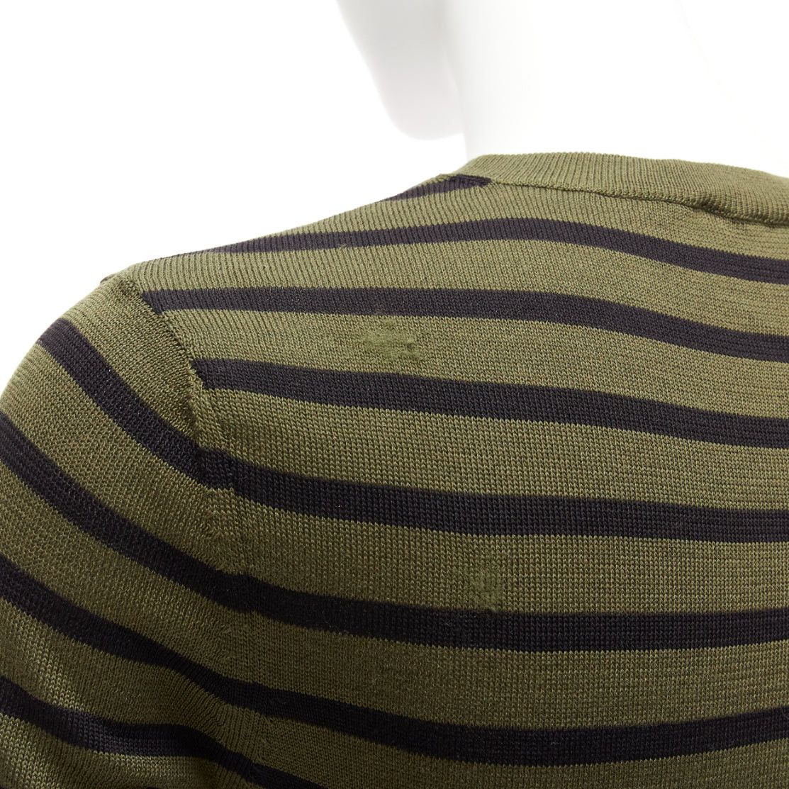 Dior CHRISTIAN DIOR J'Adior 8 green stripe silk cotton knitted top FR34 XS Size XS / US 0-2 / IT 36-38 - 7 Thumbnail