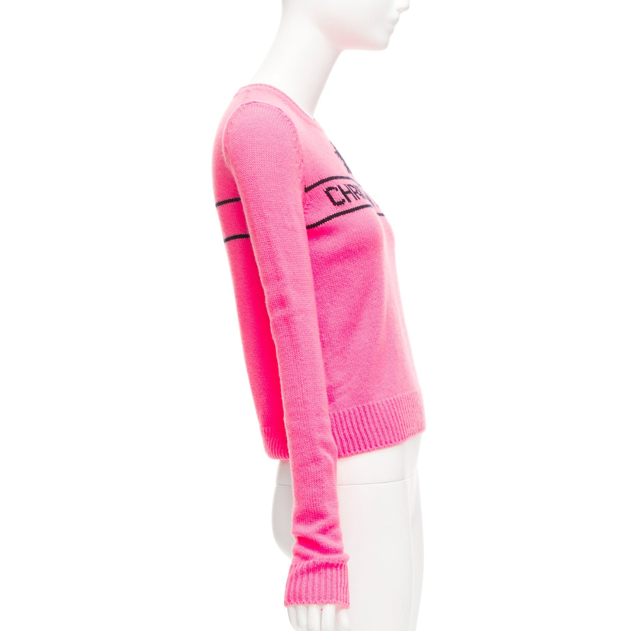 Dior CHRISTIAN DIOR 2022 100% cashmere pink star logo long sleeve sweater FR34 XXS Size XS / US 0-2 / IT 36-38 - 4 Thumbnail