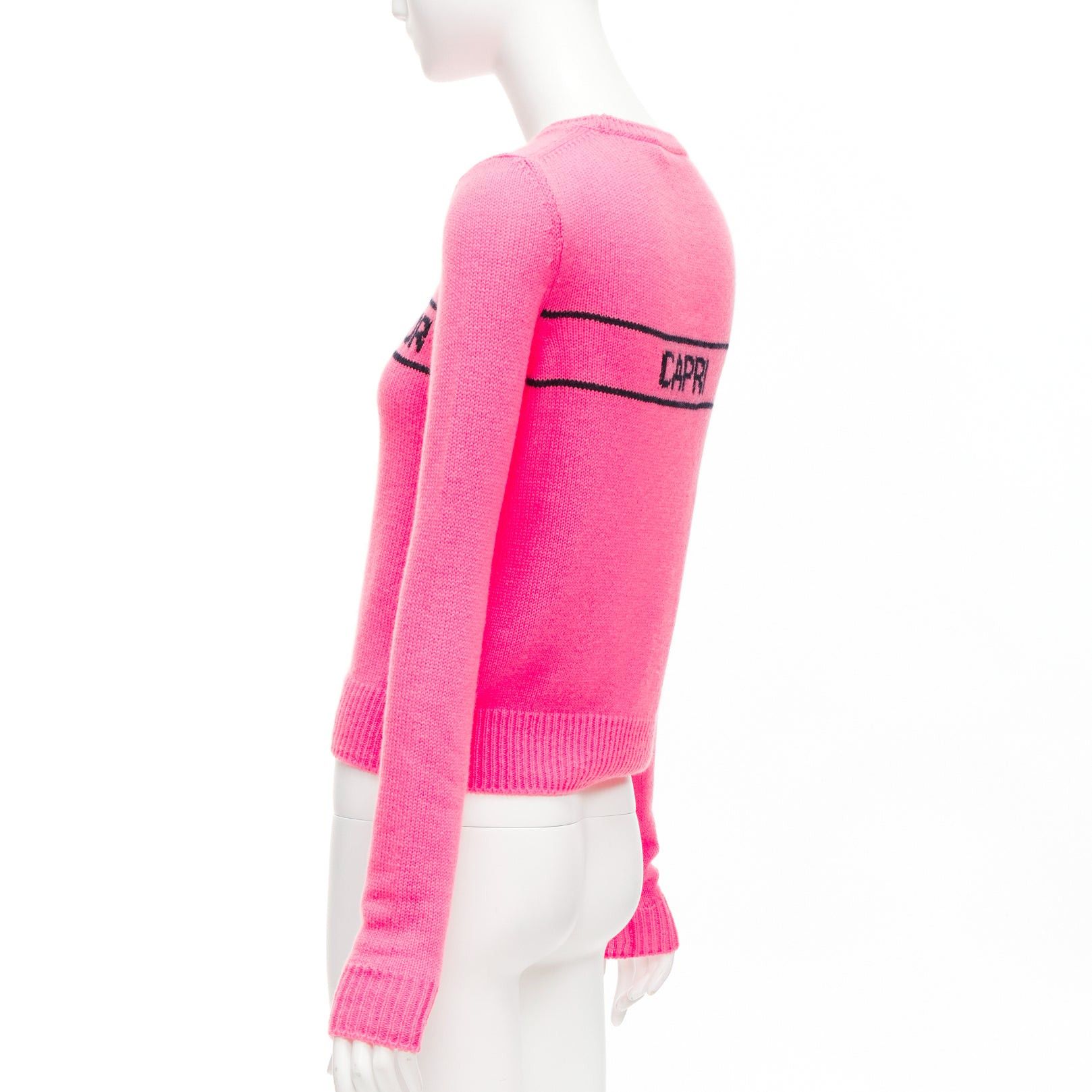 Dior CHRISTIAN DIOR 2022 100% cashmere pink star logo long sleeve sweater FR34 XXS Size XS / US 0-2 / IT 36-38 - 6 Thumbnail